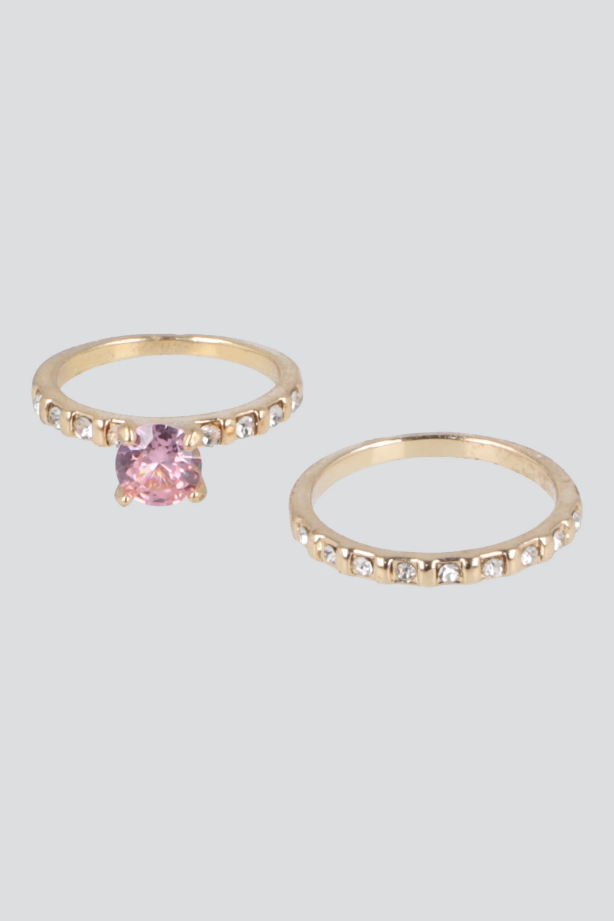 2 P Anillos Circulo Cristal