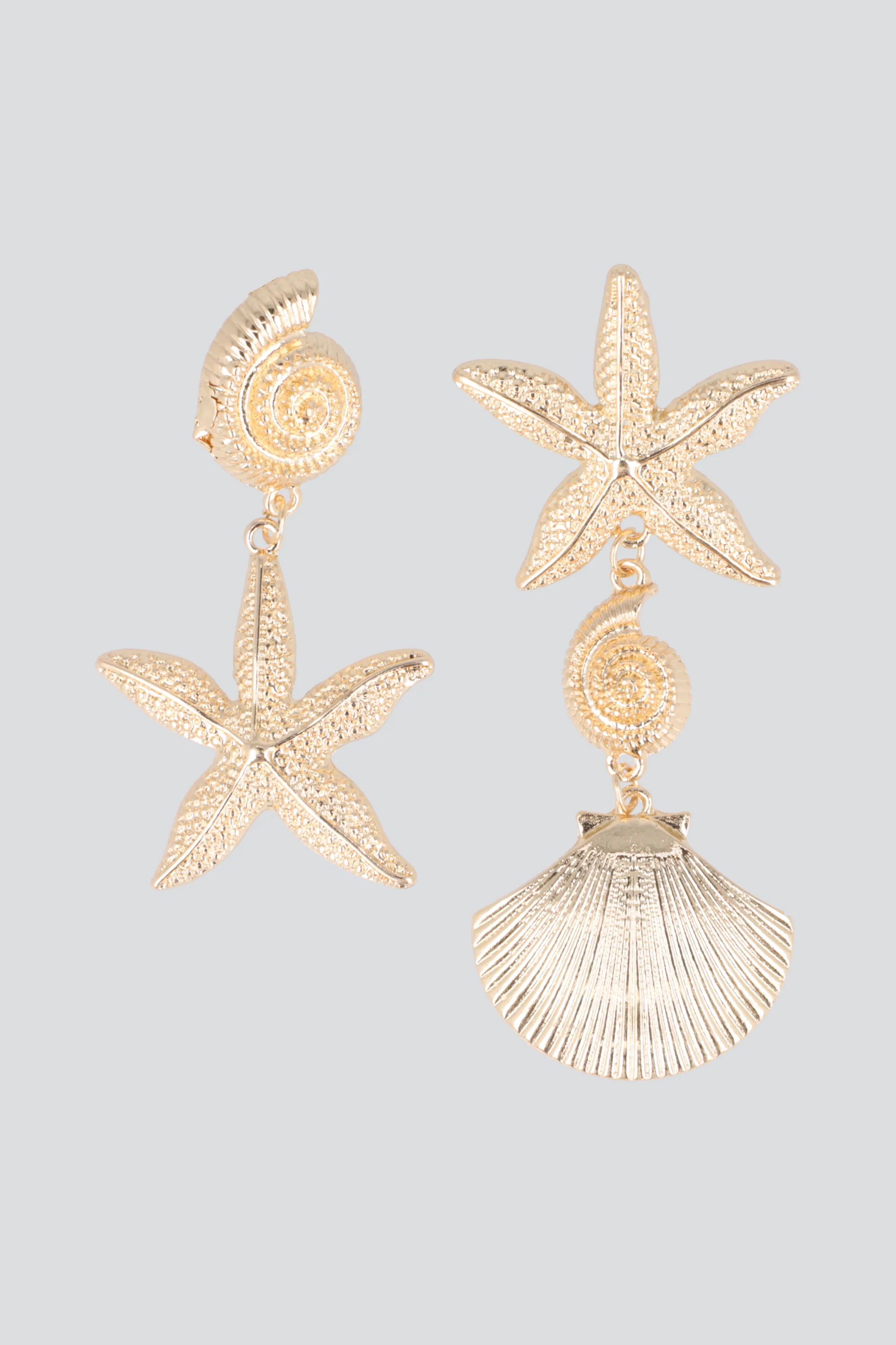 ARETES ASIM ESTRELLA CONCHAS METAL