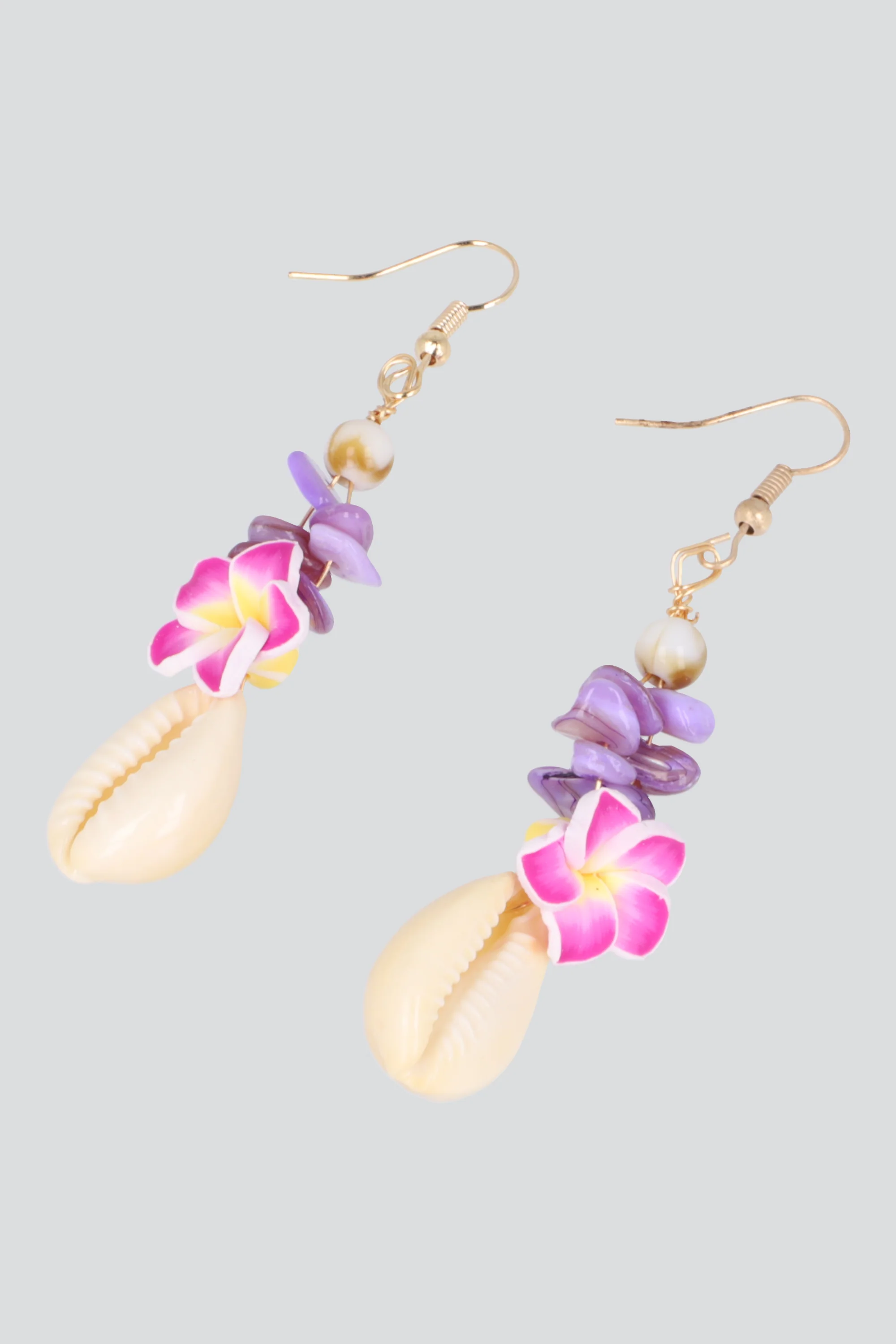 ARETES CONCHA FLOR TROPCIAL - Image 2