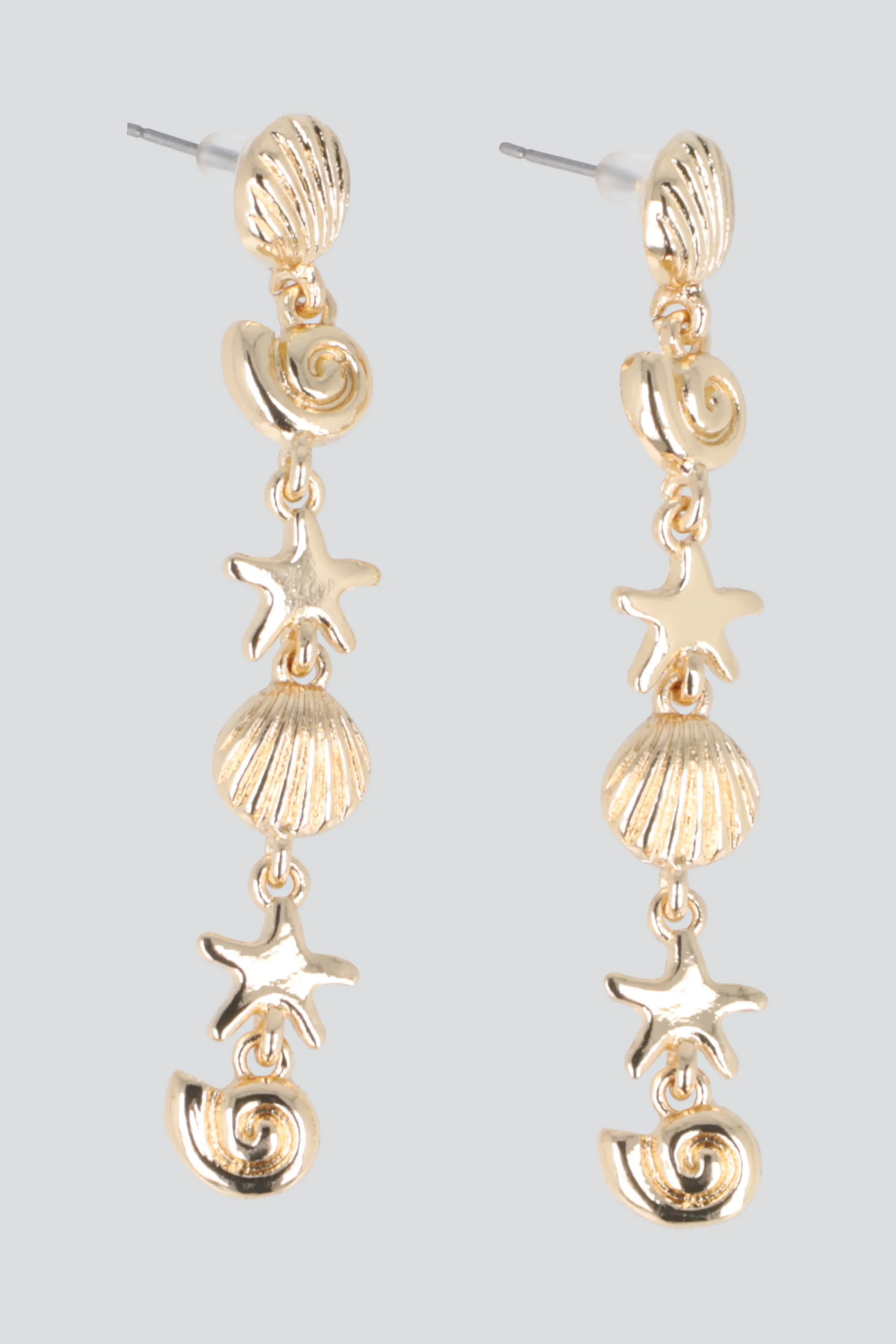 ARETES CONCHITAS ESTRELLAS LARGOS