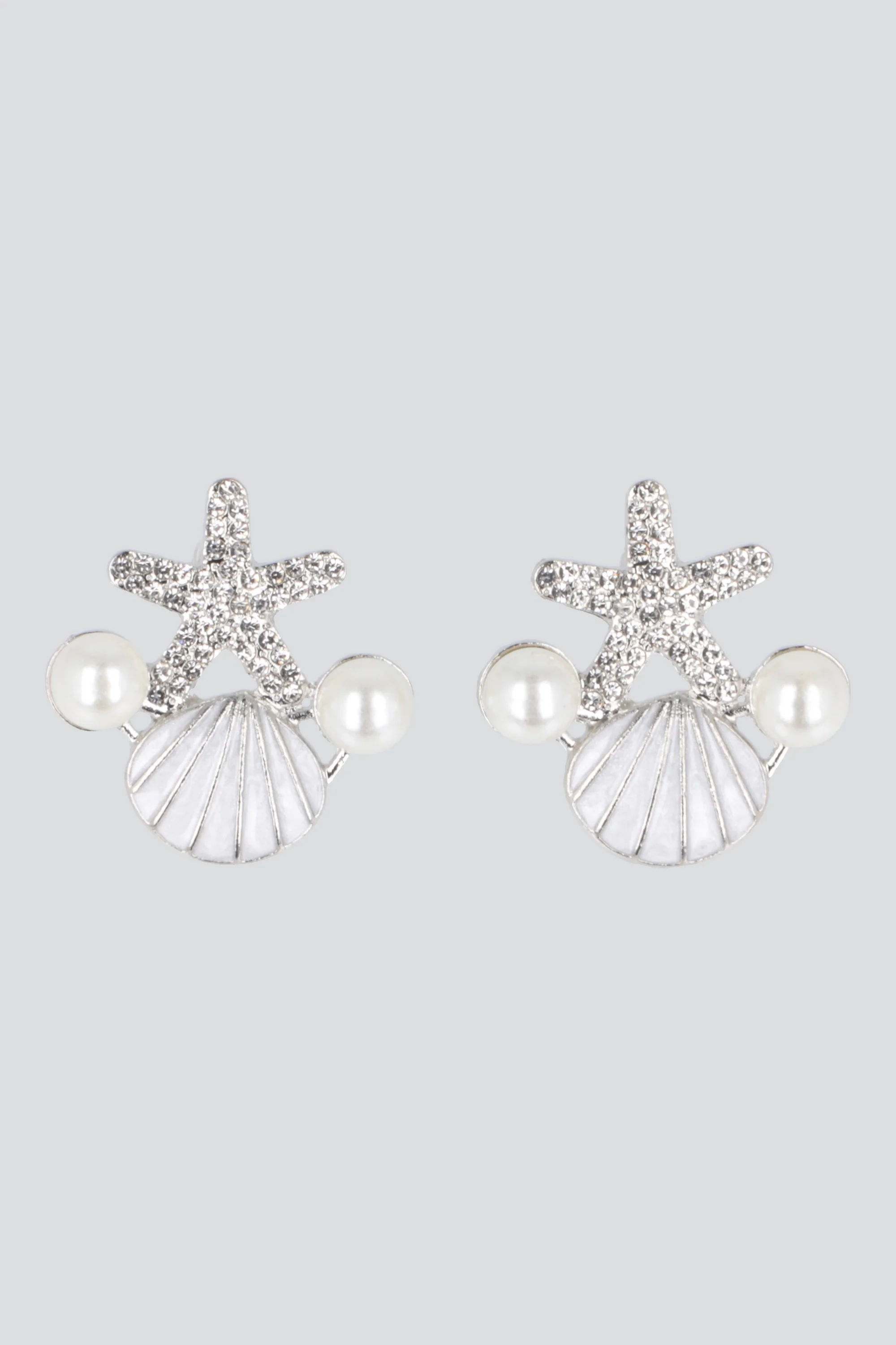 Aretes estrella concha perlas