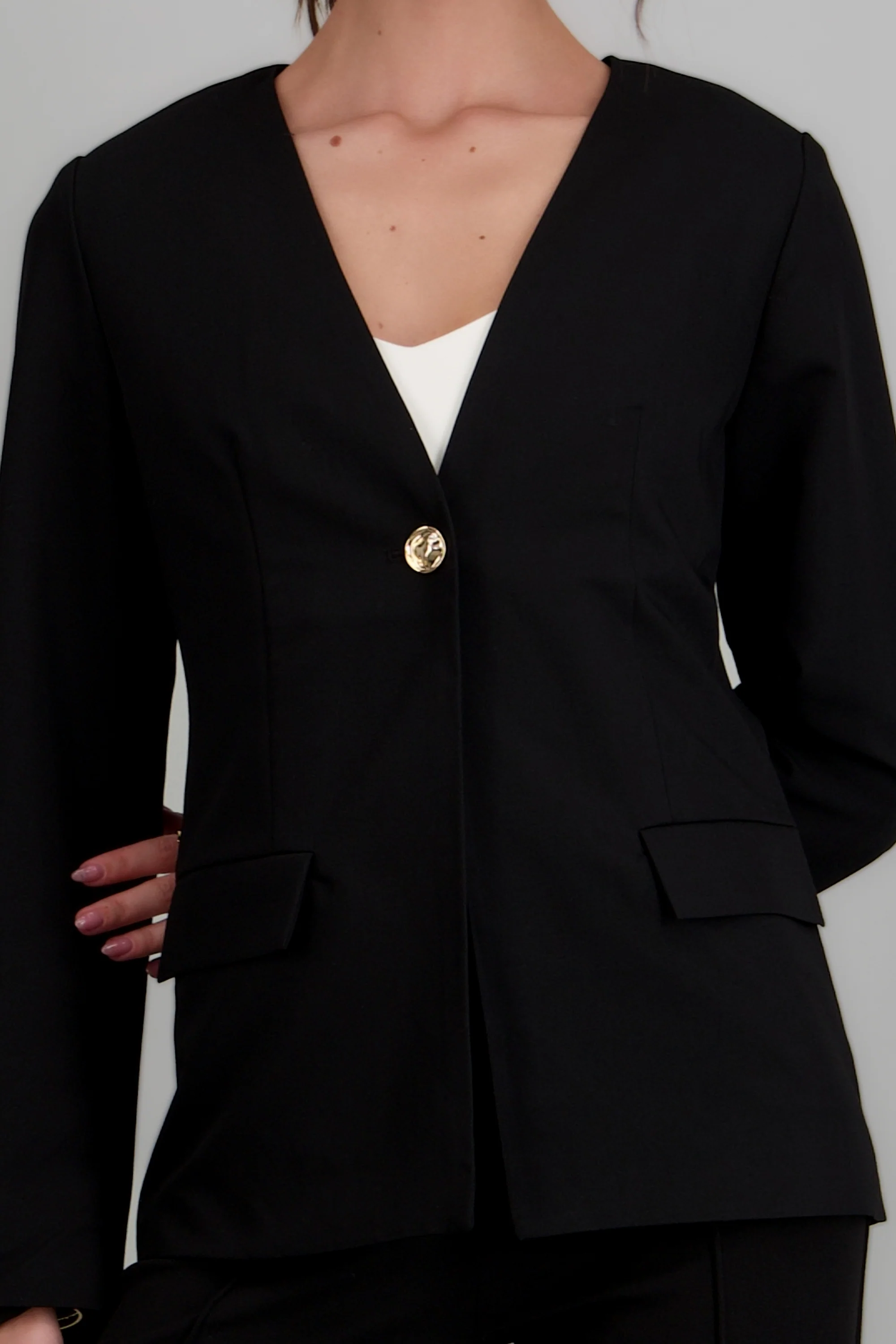 Blazer sin solapa liso - Image 5