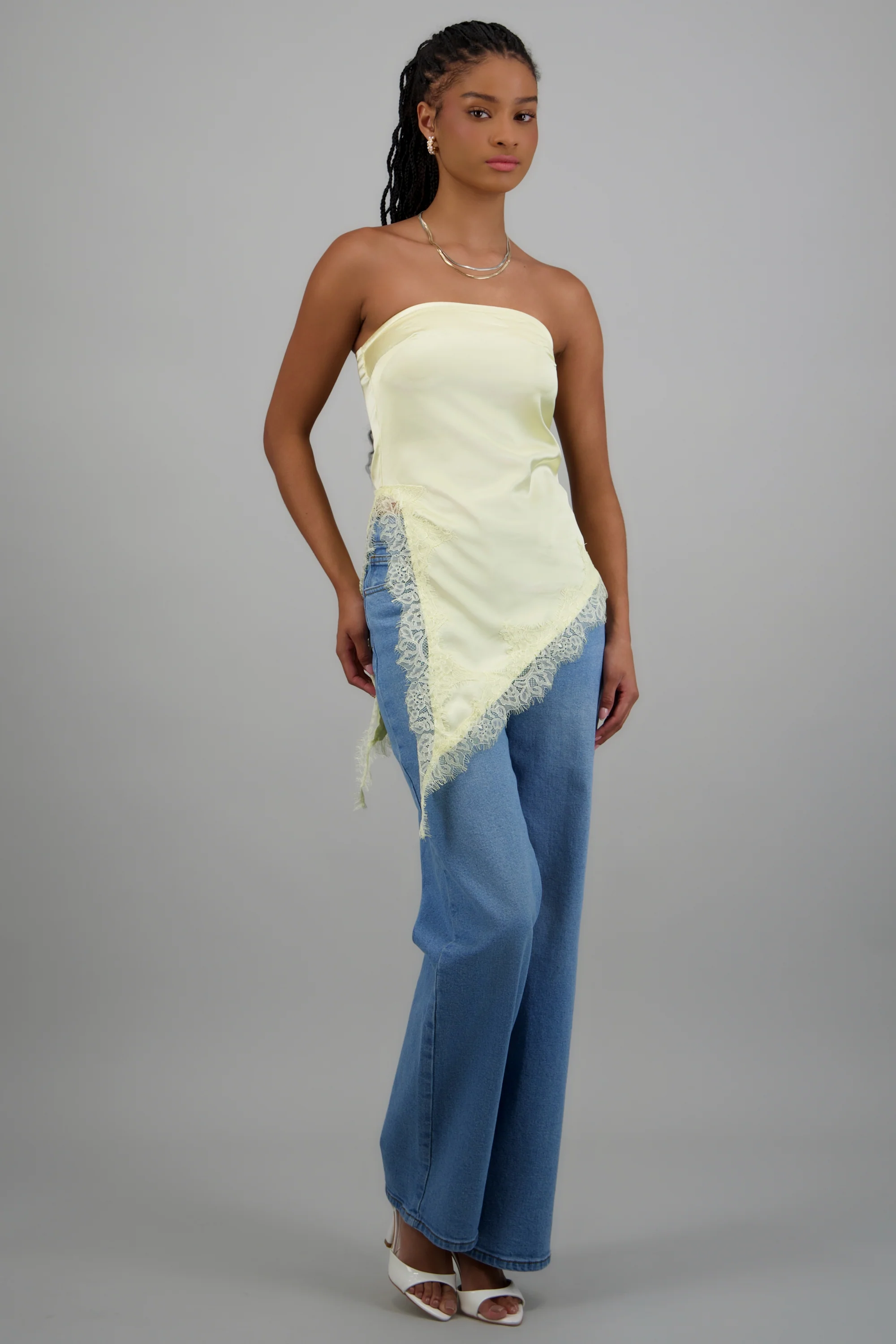 Blusa asimetrica lisa