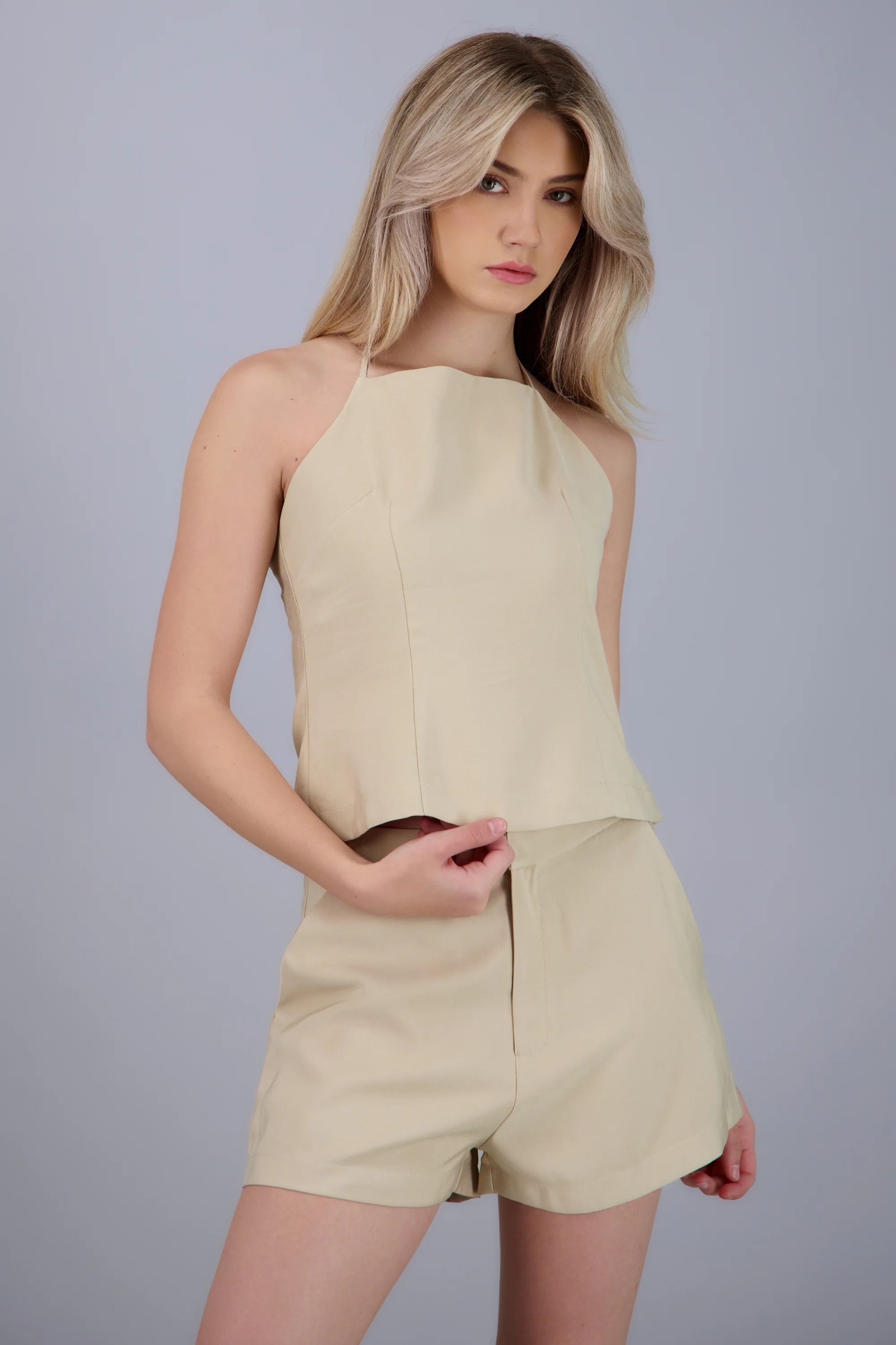 Blusa de suede halter