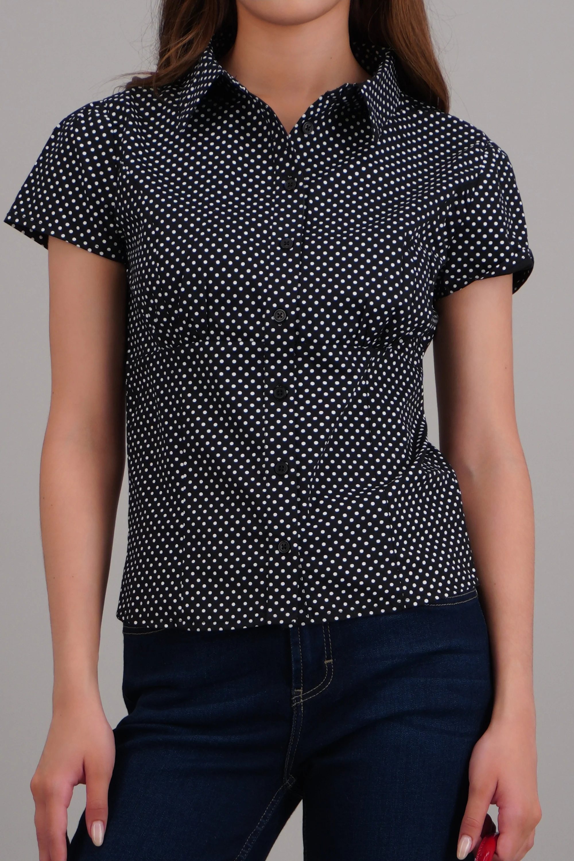 Blusa manga corta estampado polkas - Image 5