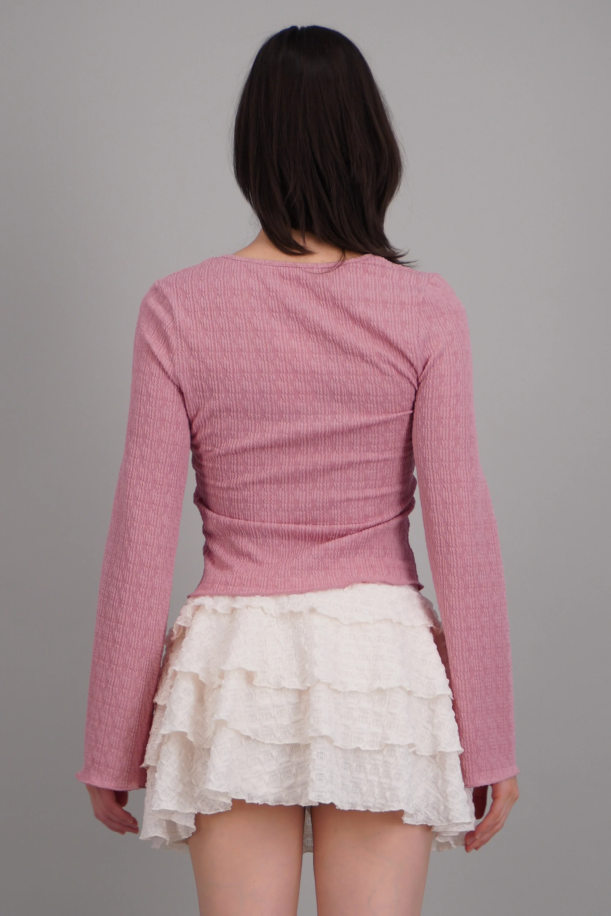 Blusa manga larga detalle textura y botones - Image 4