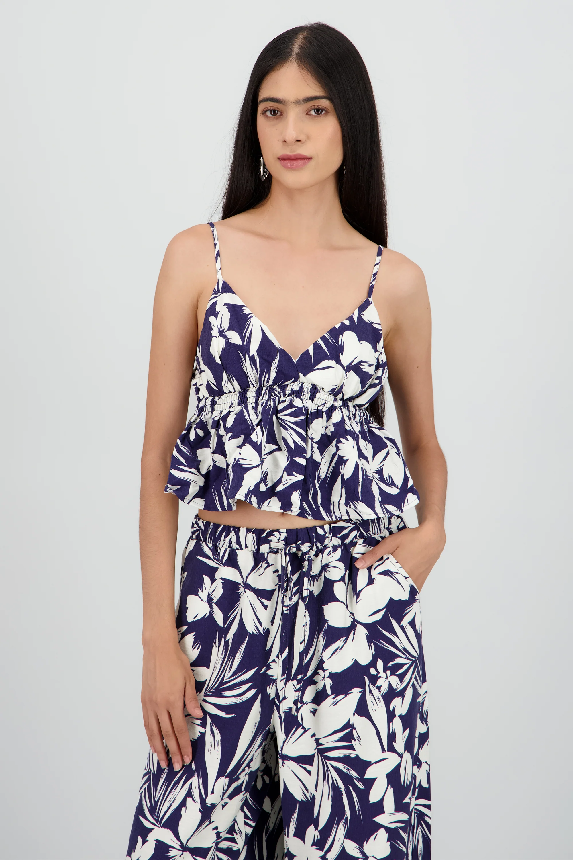 Blusa peplum tirantes estampado - Image 2