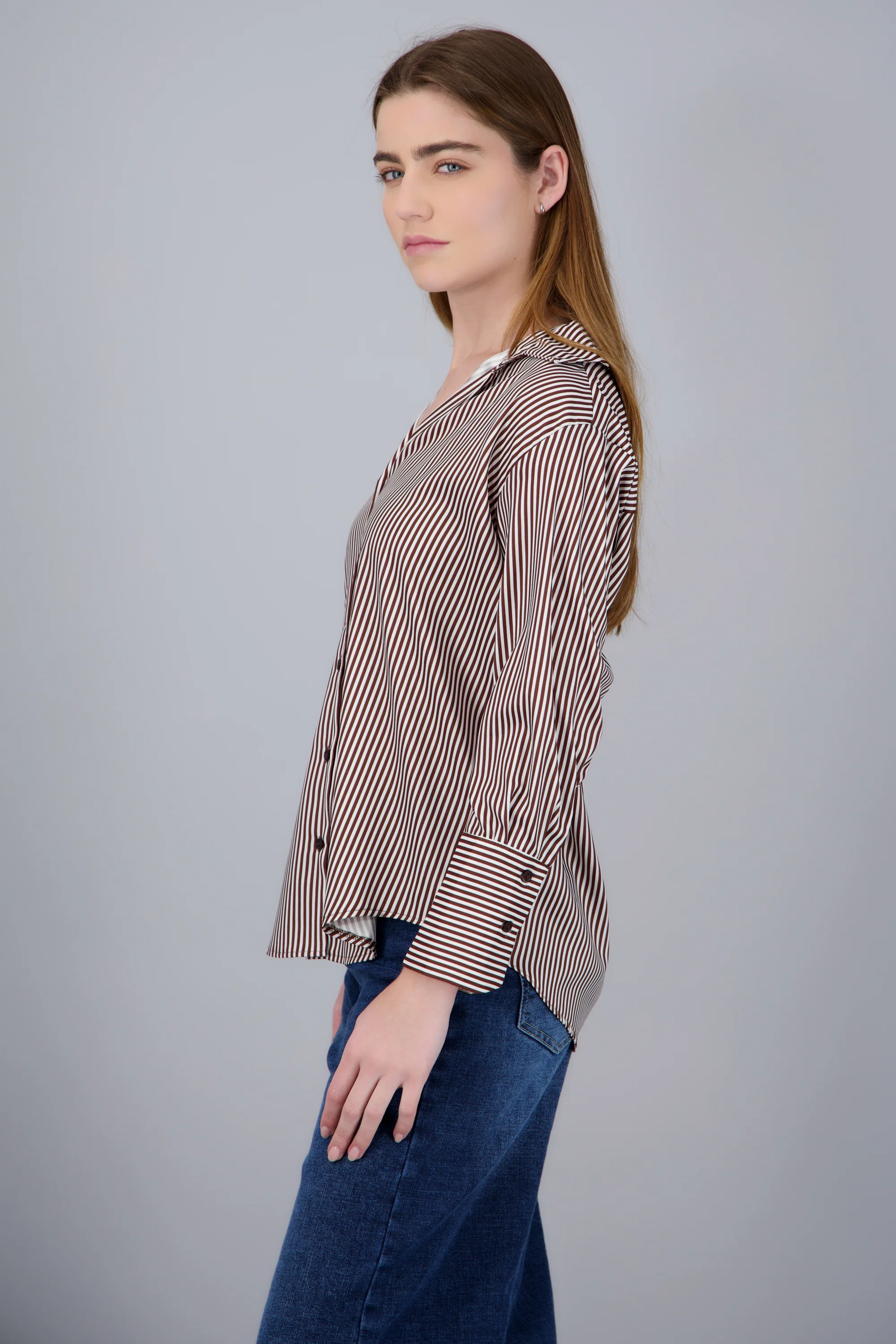 Blusa satin rayas manga larga Hypsters - Image 8