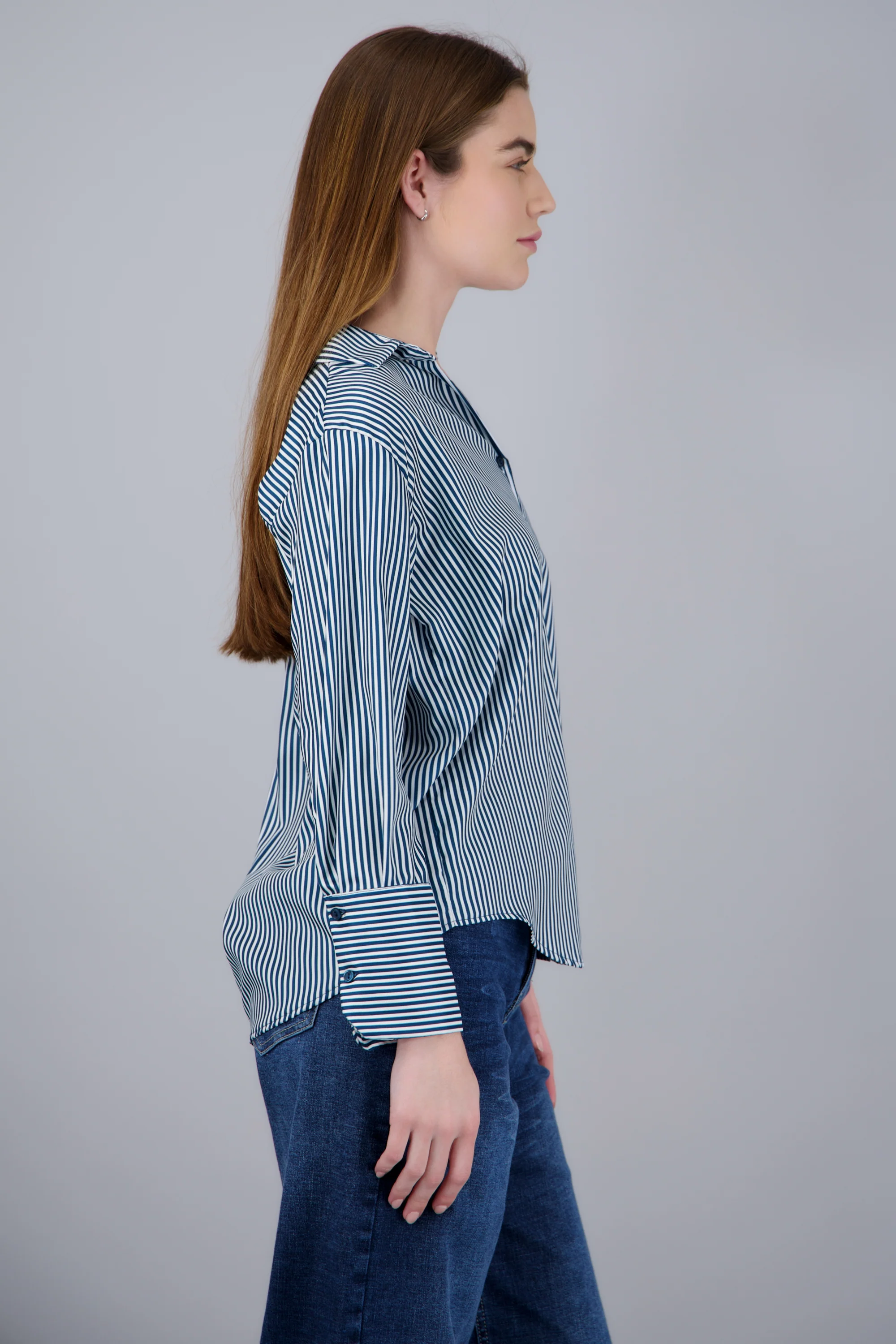 Blusa satin rayas manga larga Hypsters - Image 3