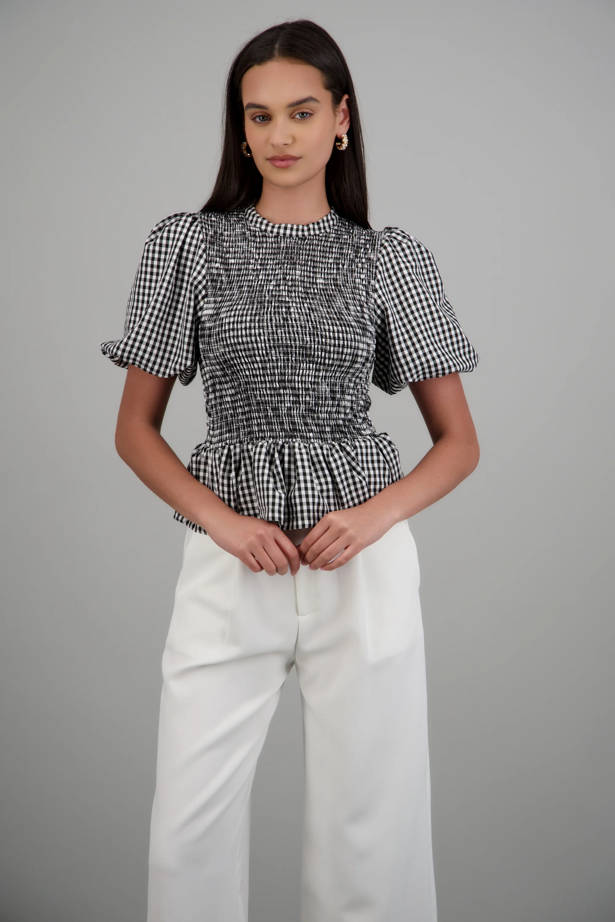 Blusa smock manga abullonada - Image 2