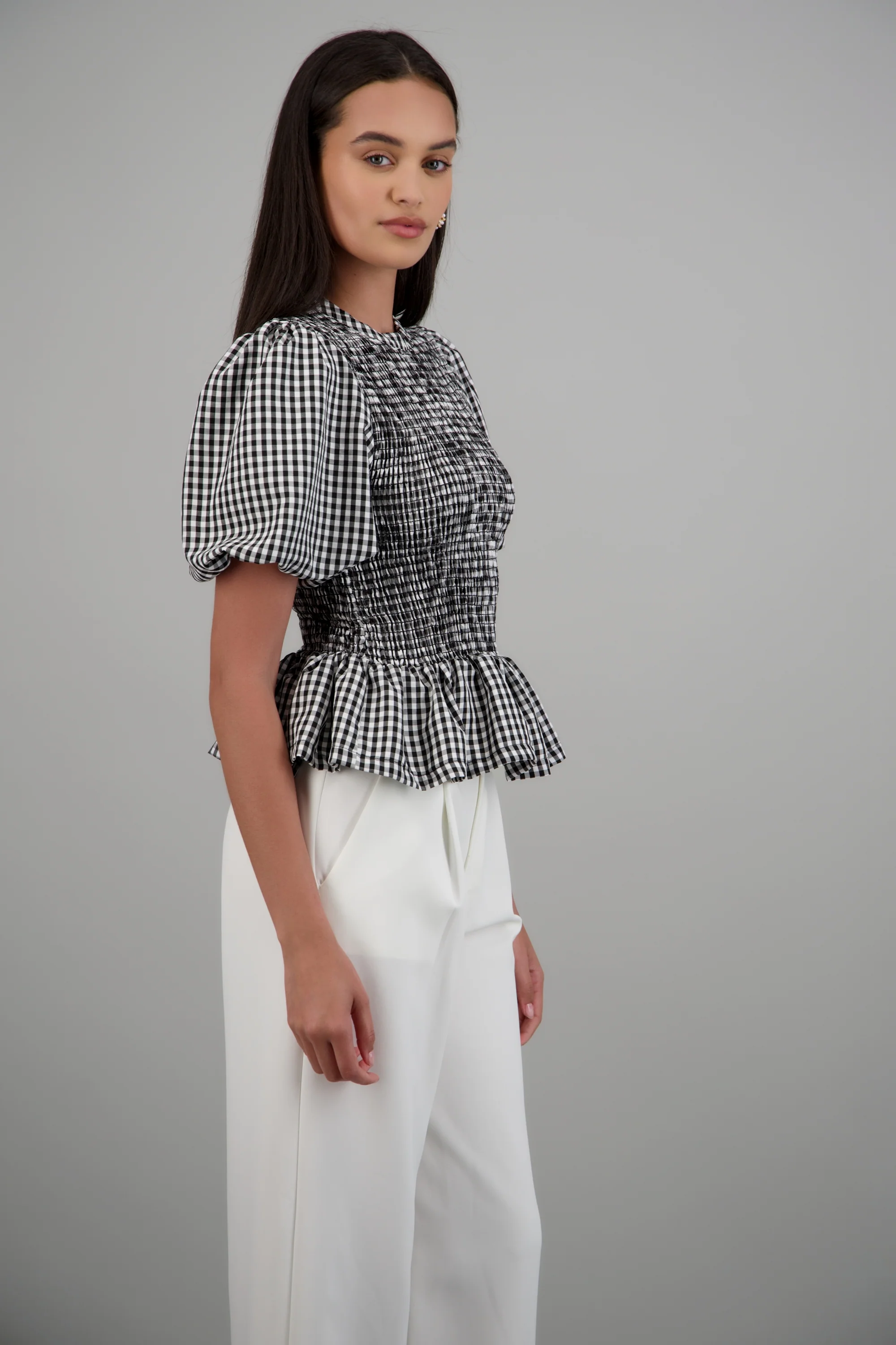 Blusa smock manga abullonada - Image 3