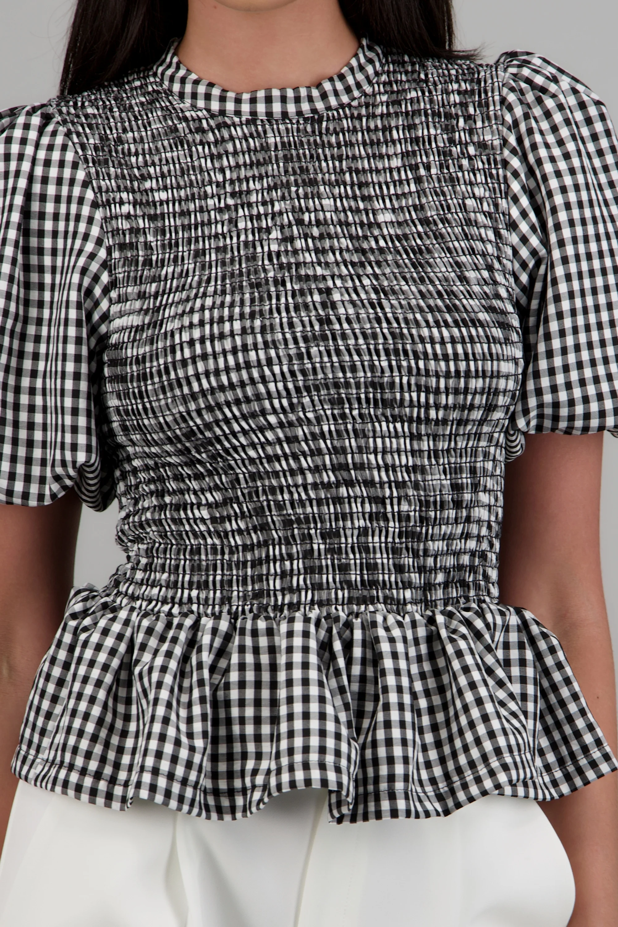 Blusa smock manga abullonada - Image 5