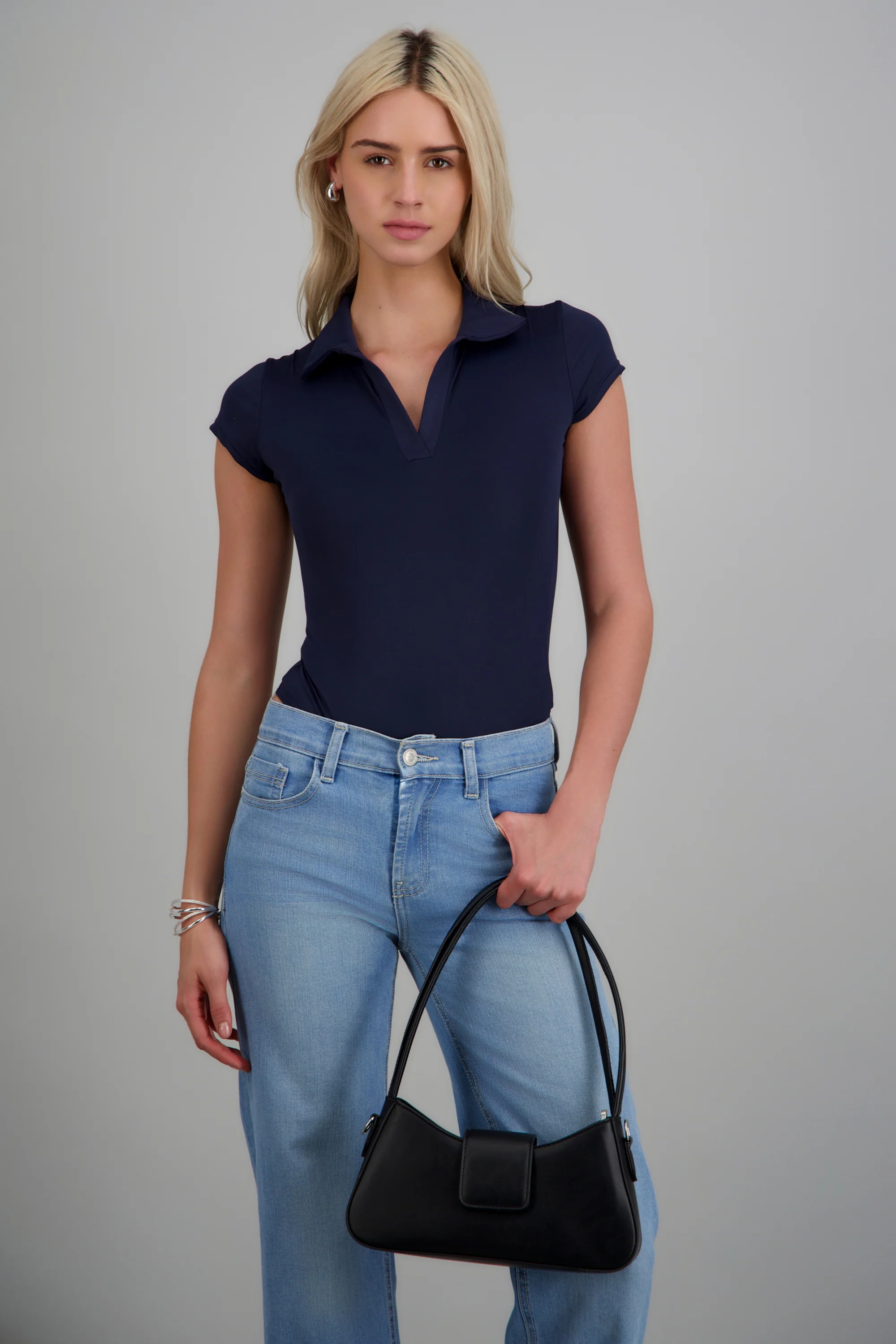 Body cuello polo manga corta