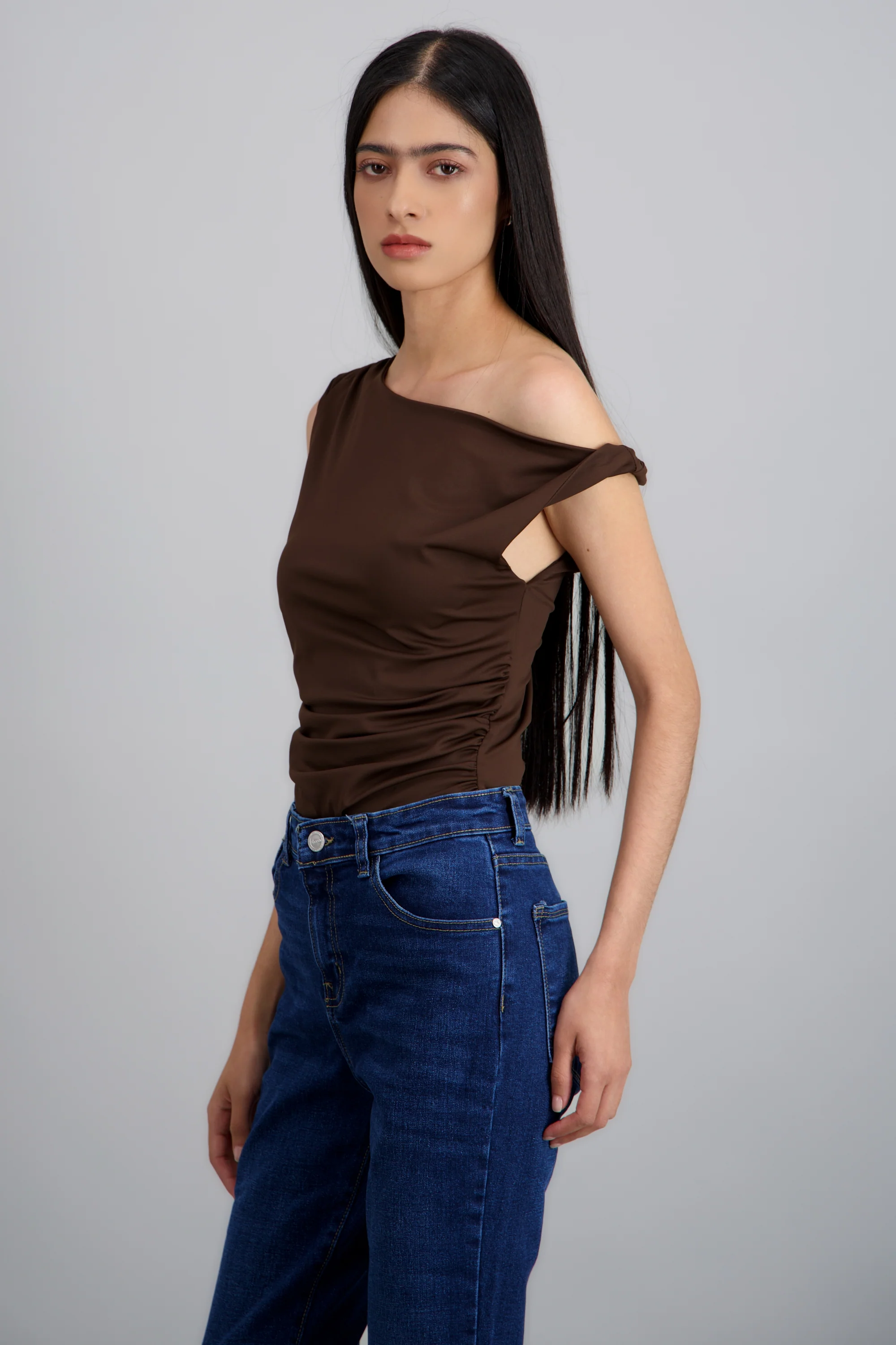 Bodysuit asimetrico drapeado - Image 2