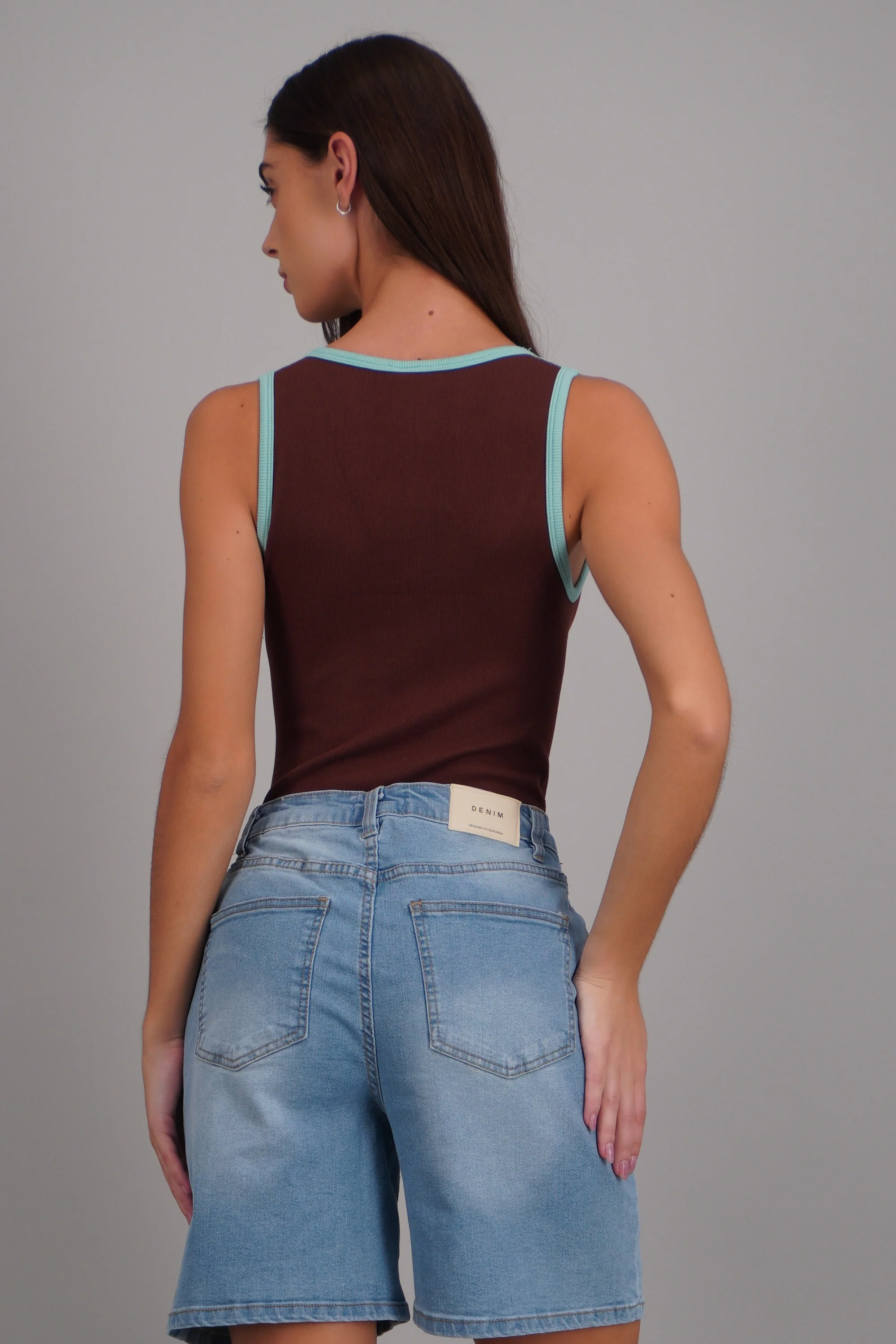 Bodysuit contrastes escote V - Image 3
