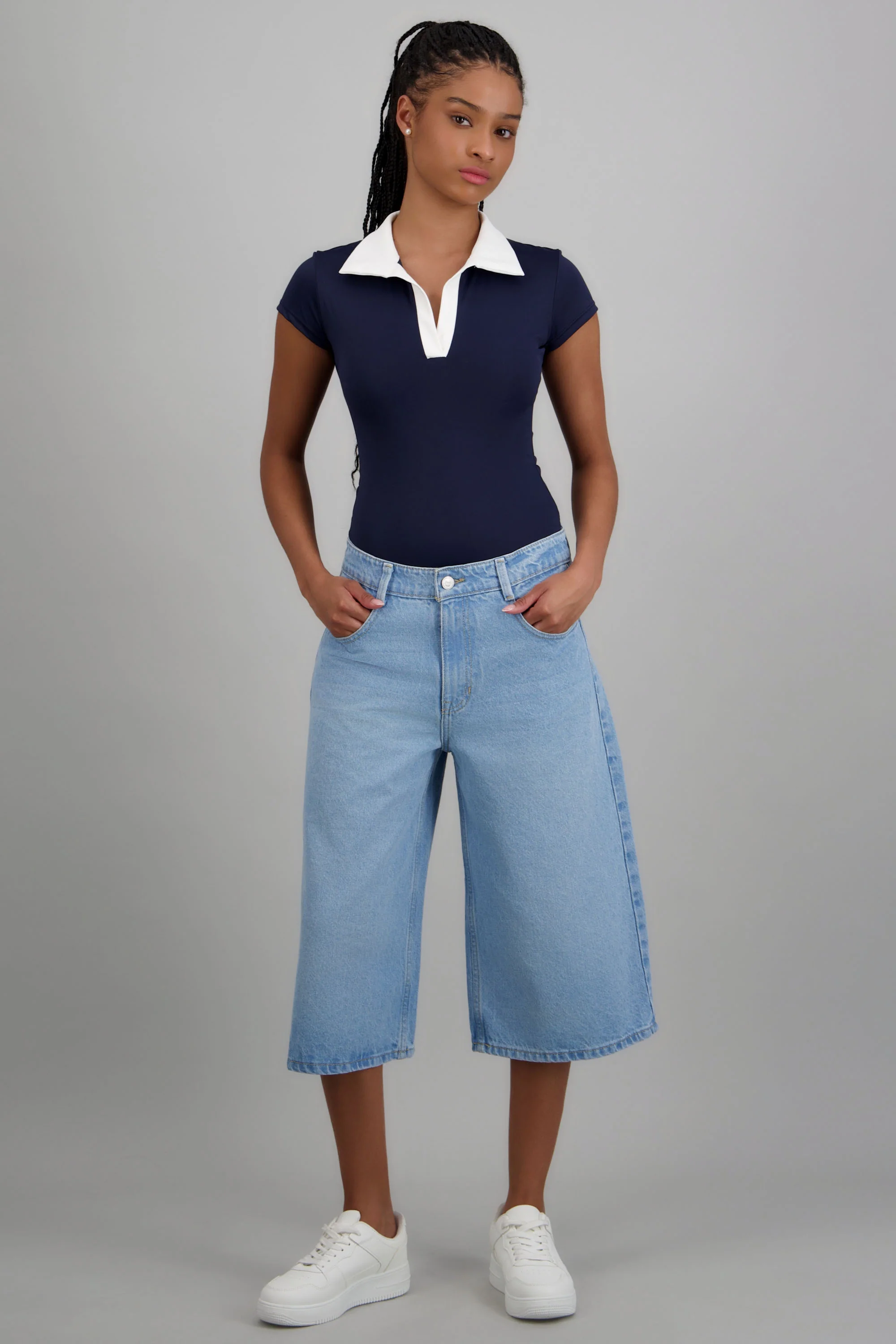 Bodysuit cuello polo contraste - Image 2