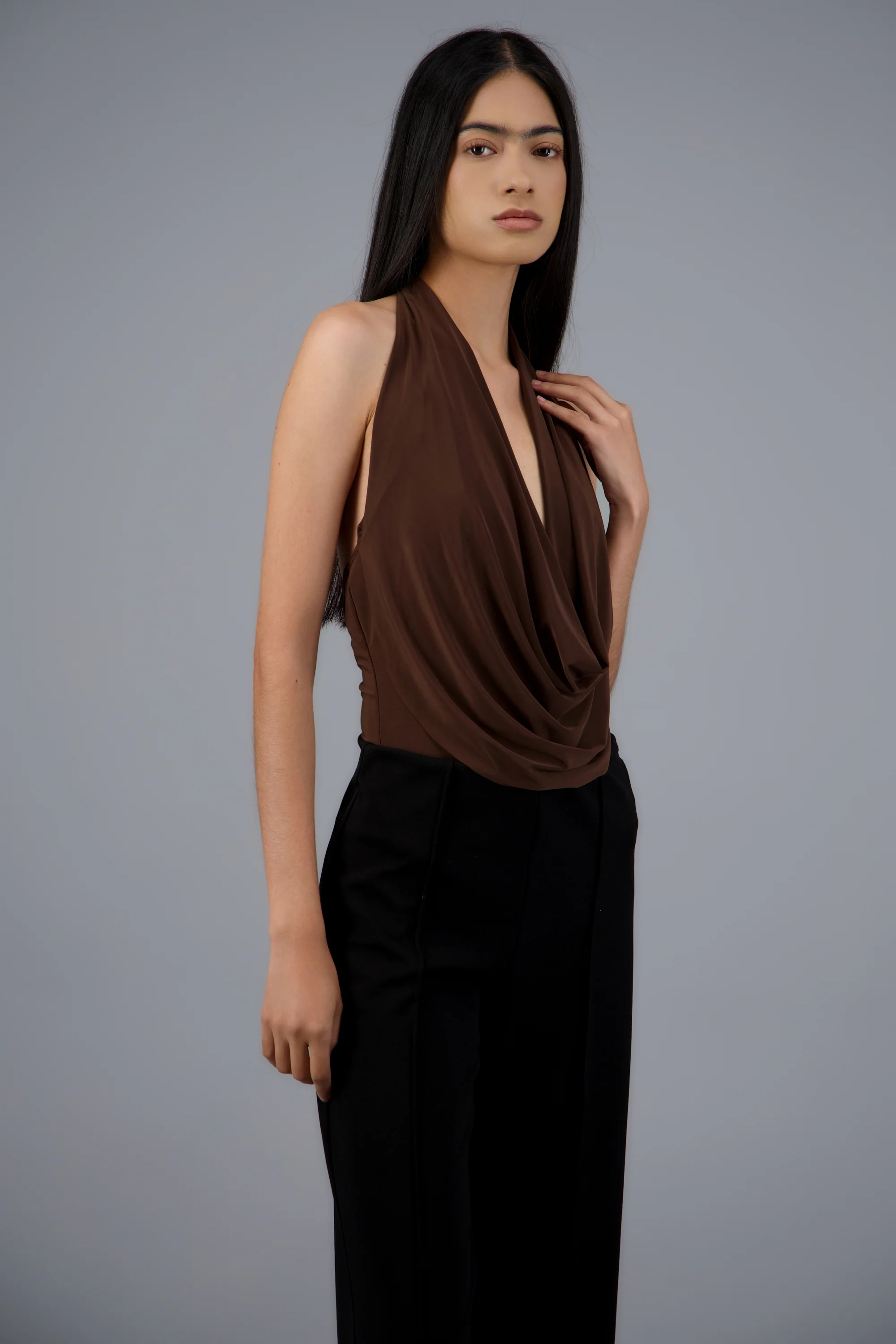 Bodysuit halter cuello cascada - Image 2