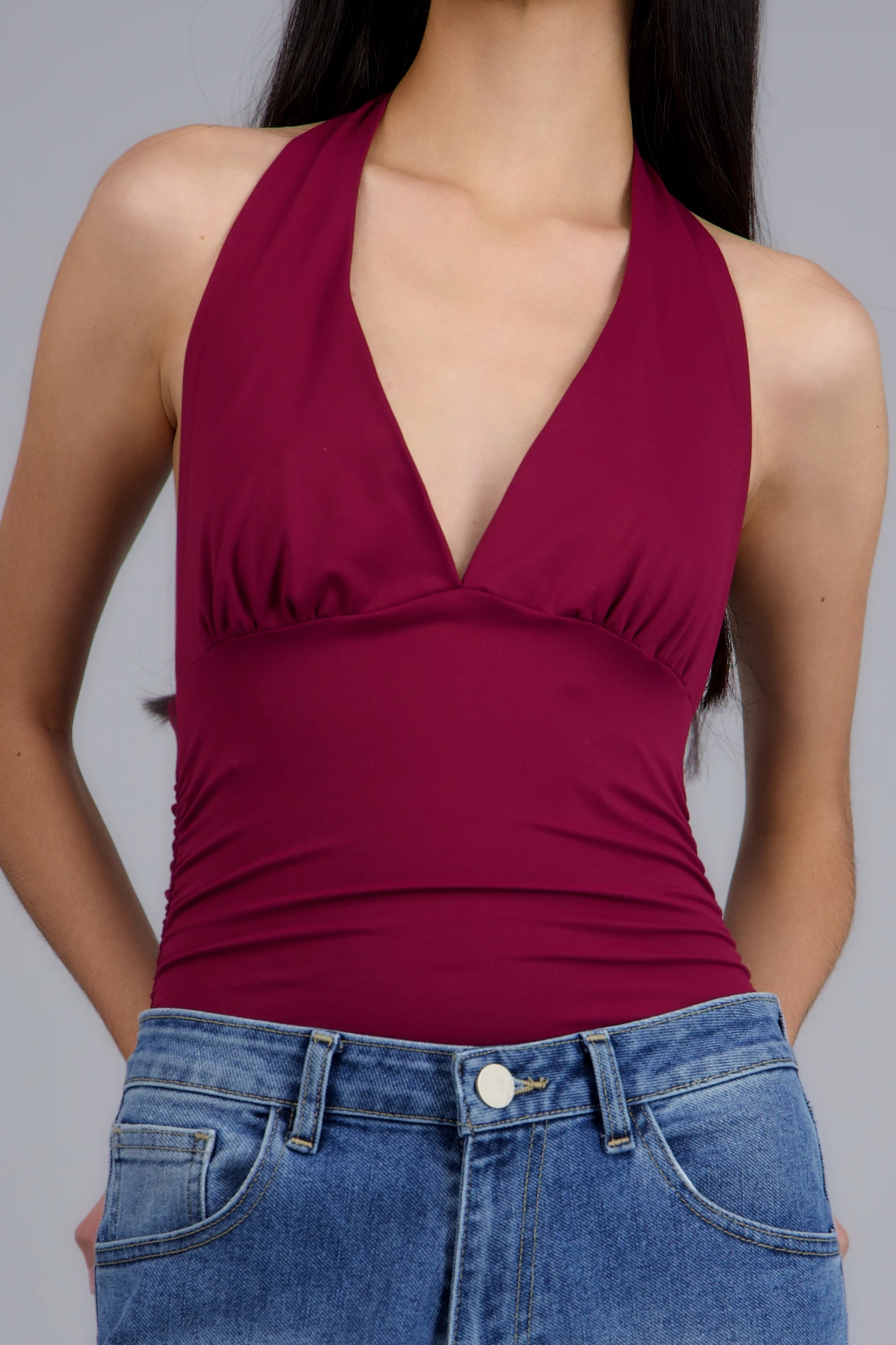 Bodysuit halter drepado en costados - Image 5