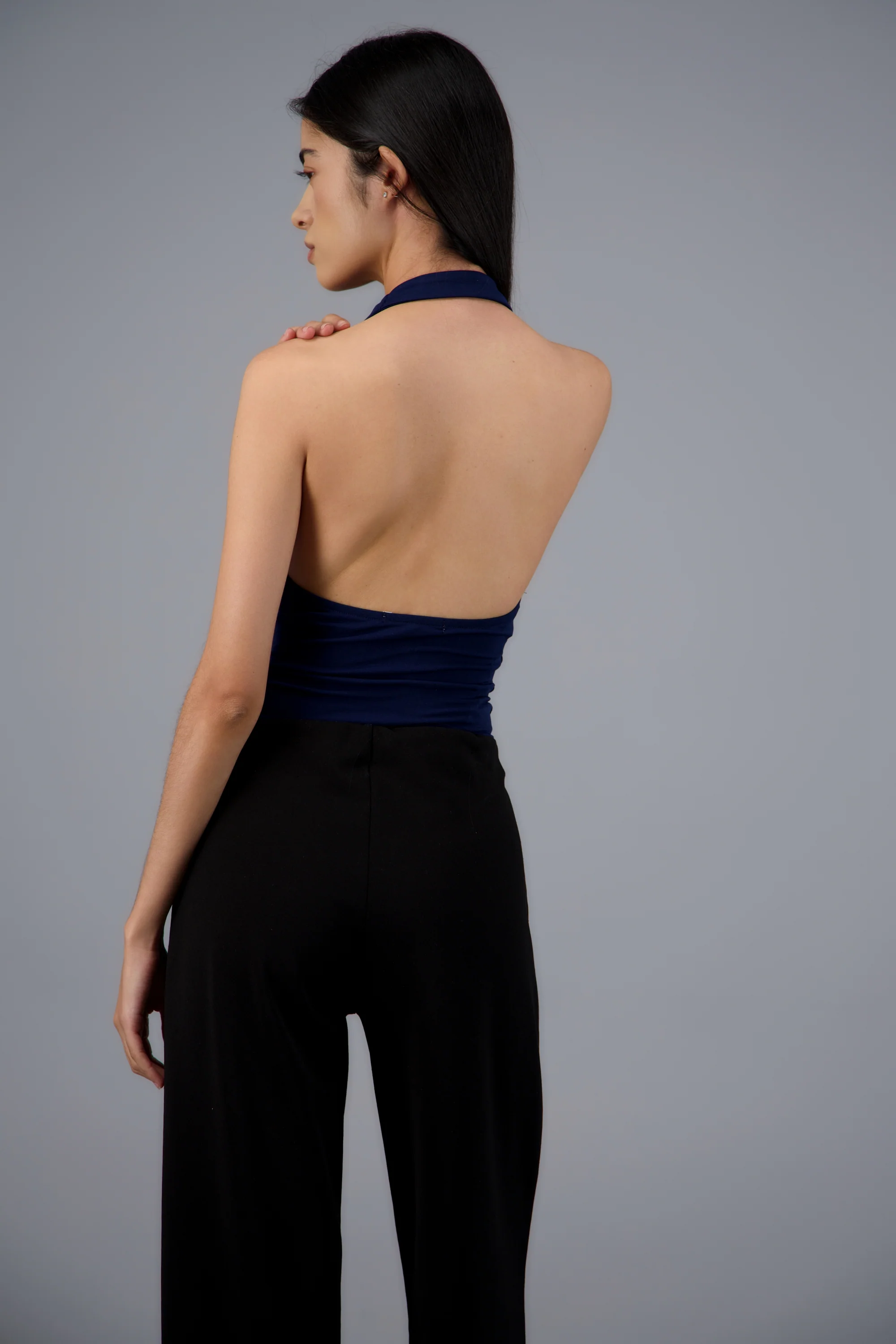 BODYSUIT HALTER ESCOTE CASCADA DRAPEADO - Image 3