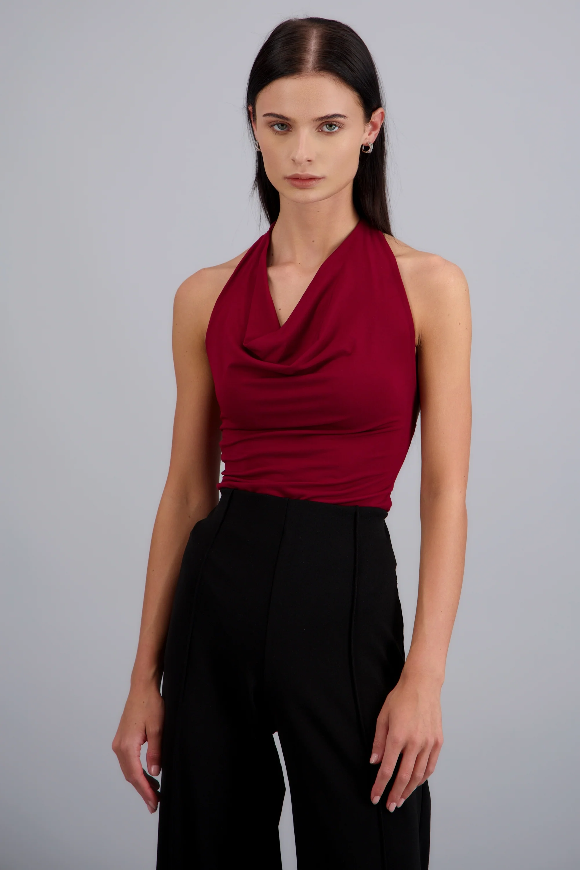 BODYSUIT HALTER ESCOTE CASCADA DRAPEADO - Image 3
