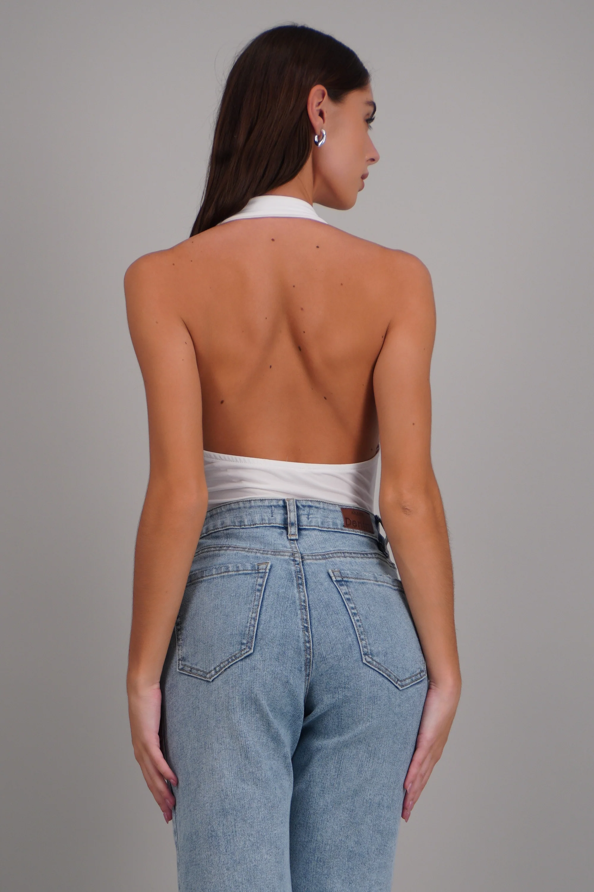 BODYSUIT HALTER ESCOTE CASCADA DRAPEADO - Image 4
