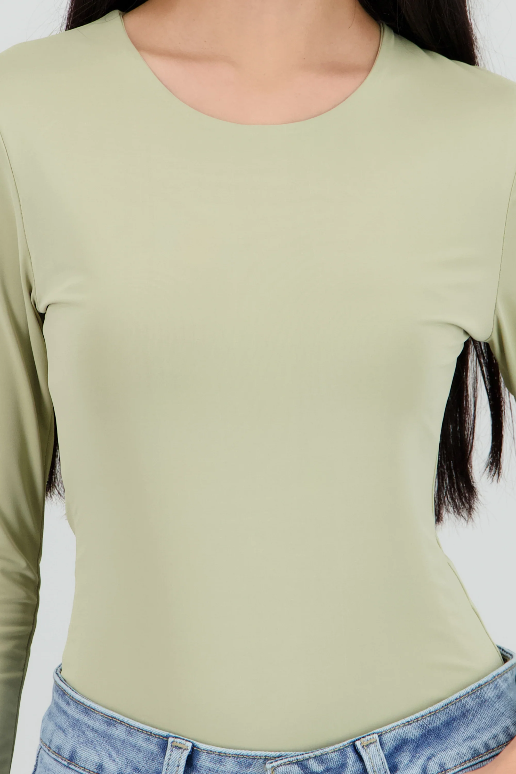Bodysuit liso manga larga cuello redondo - Image 5