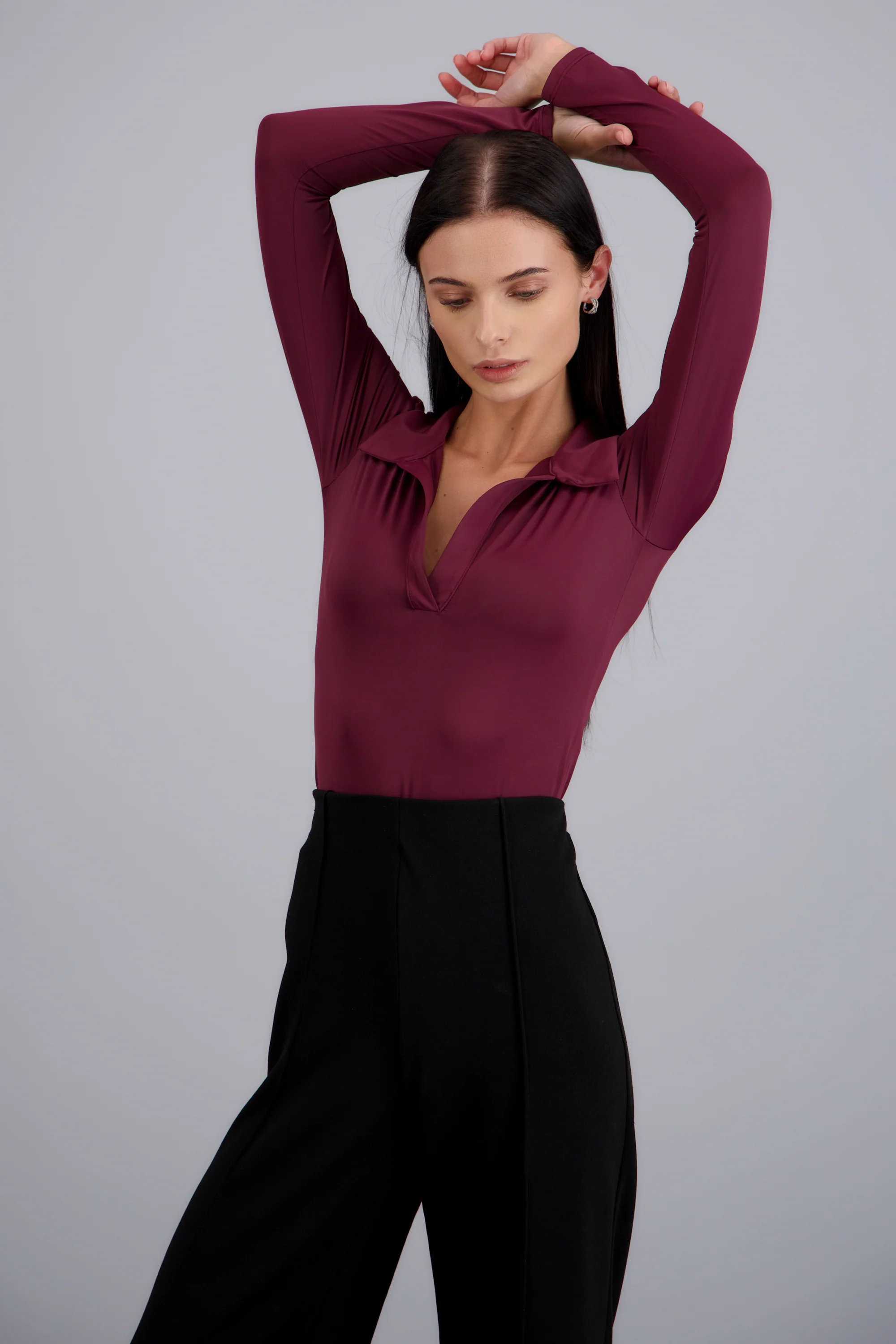 Bodysuit manga larga cuello polo - Image 2