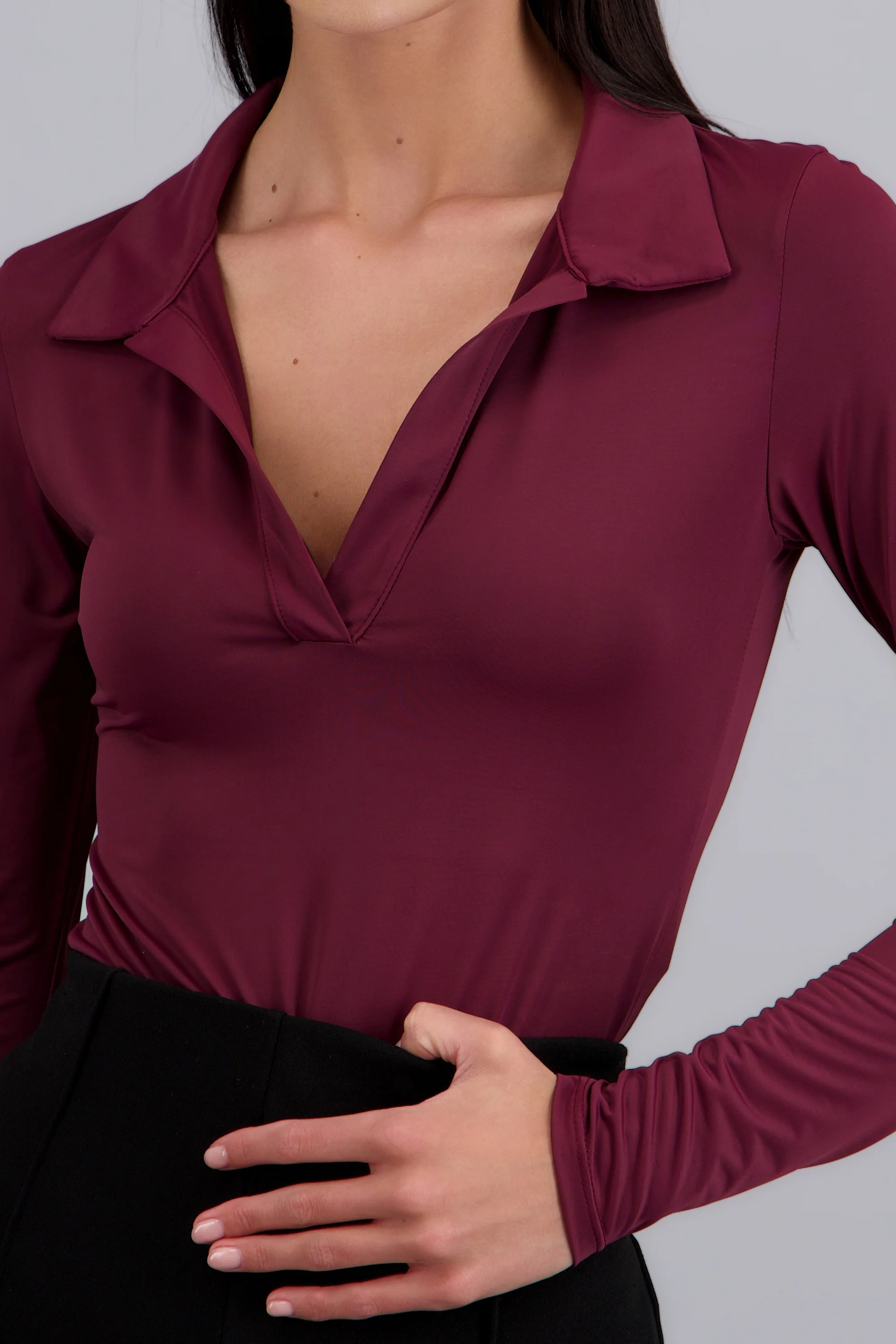 Bodysuit manga larga cuello polo - Image 5