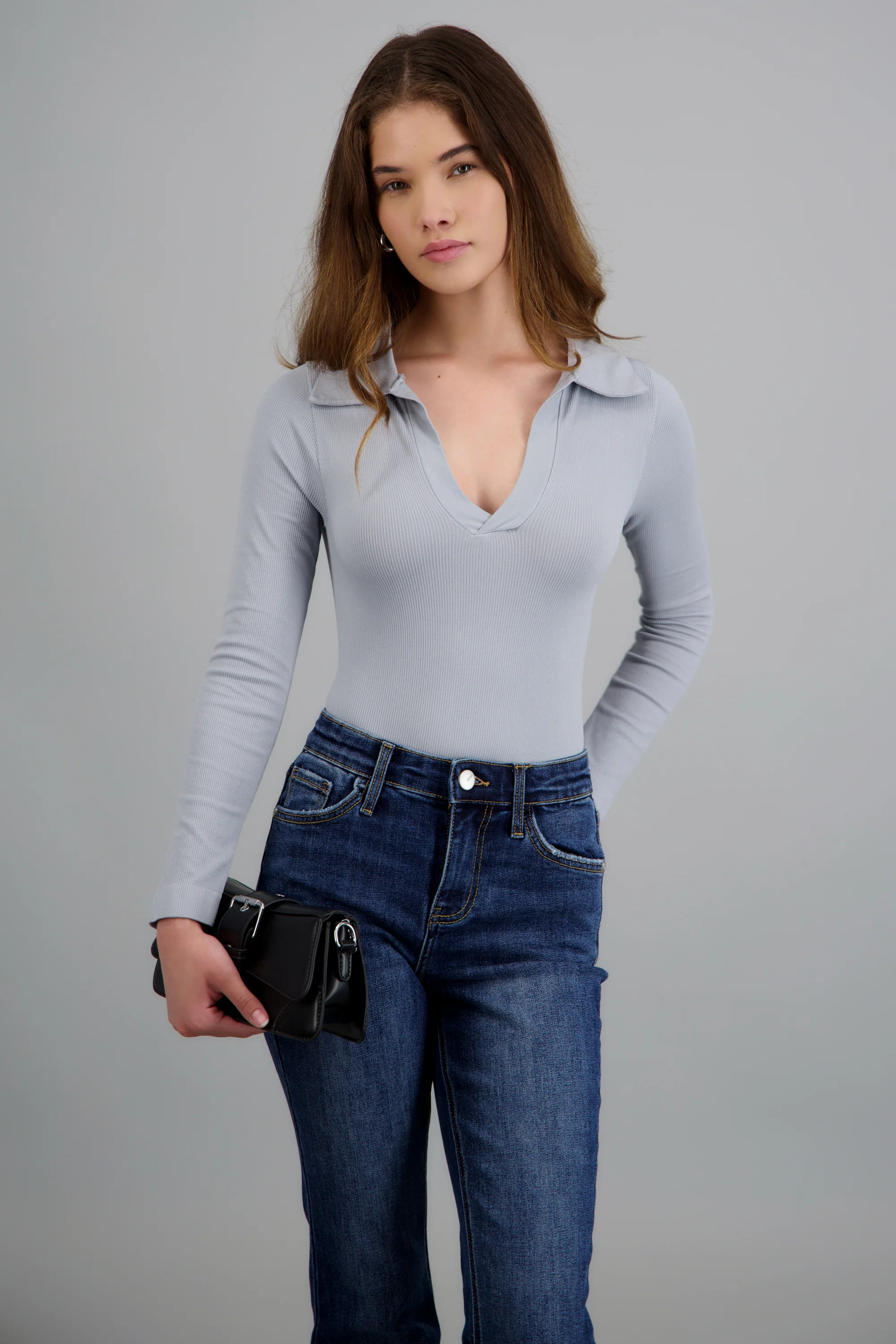 Bodysuit manga larga seamless liso