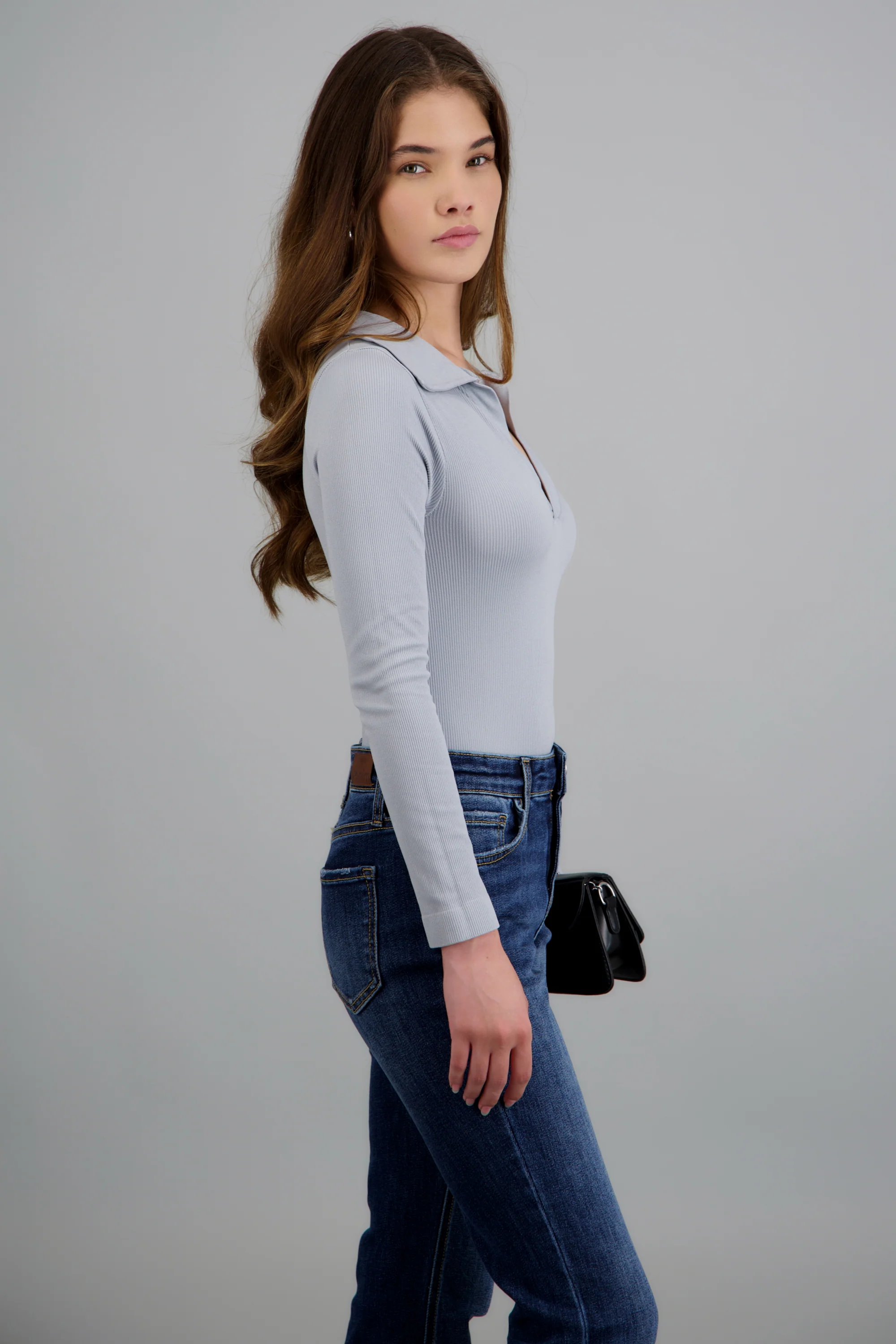 Bodysuit manga larga seamless liso - Image 3