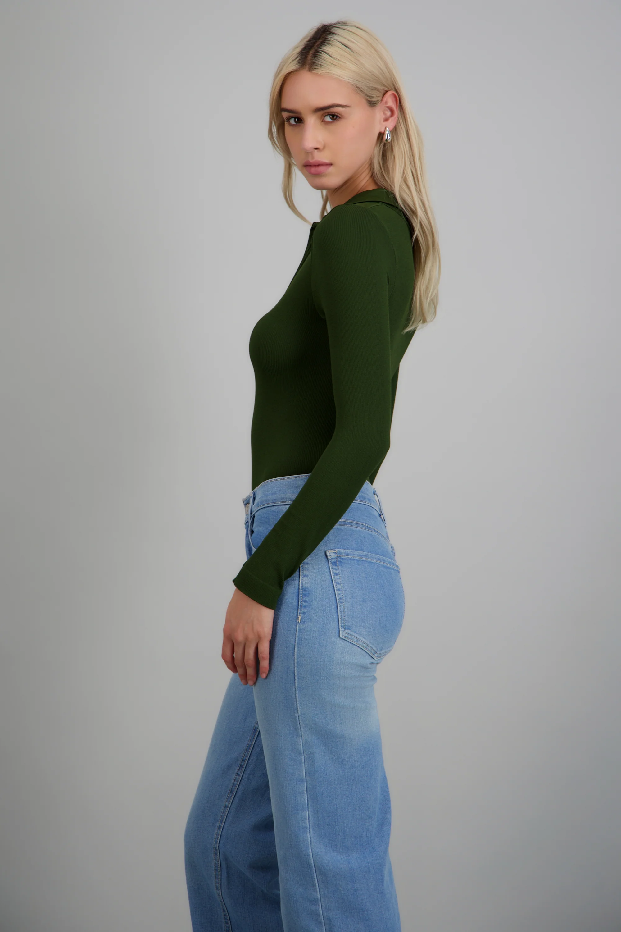 Bodysuit manga larga seamless liso - Image 2