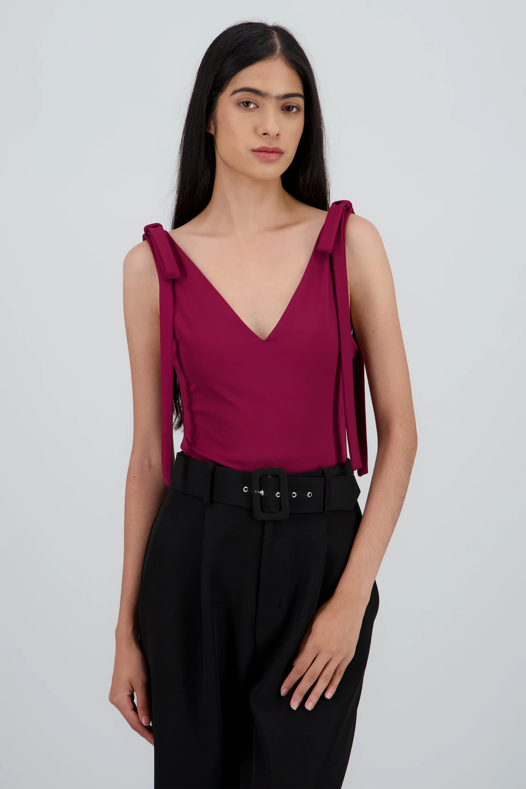 Bodysuit moños escote V