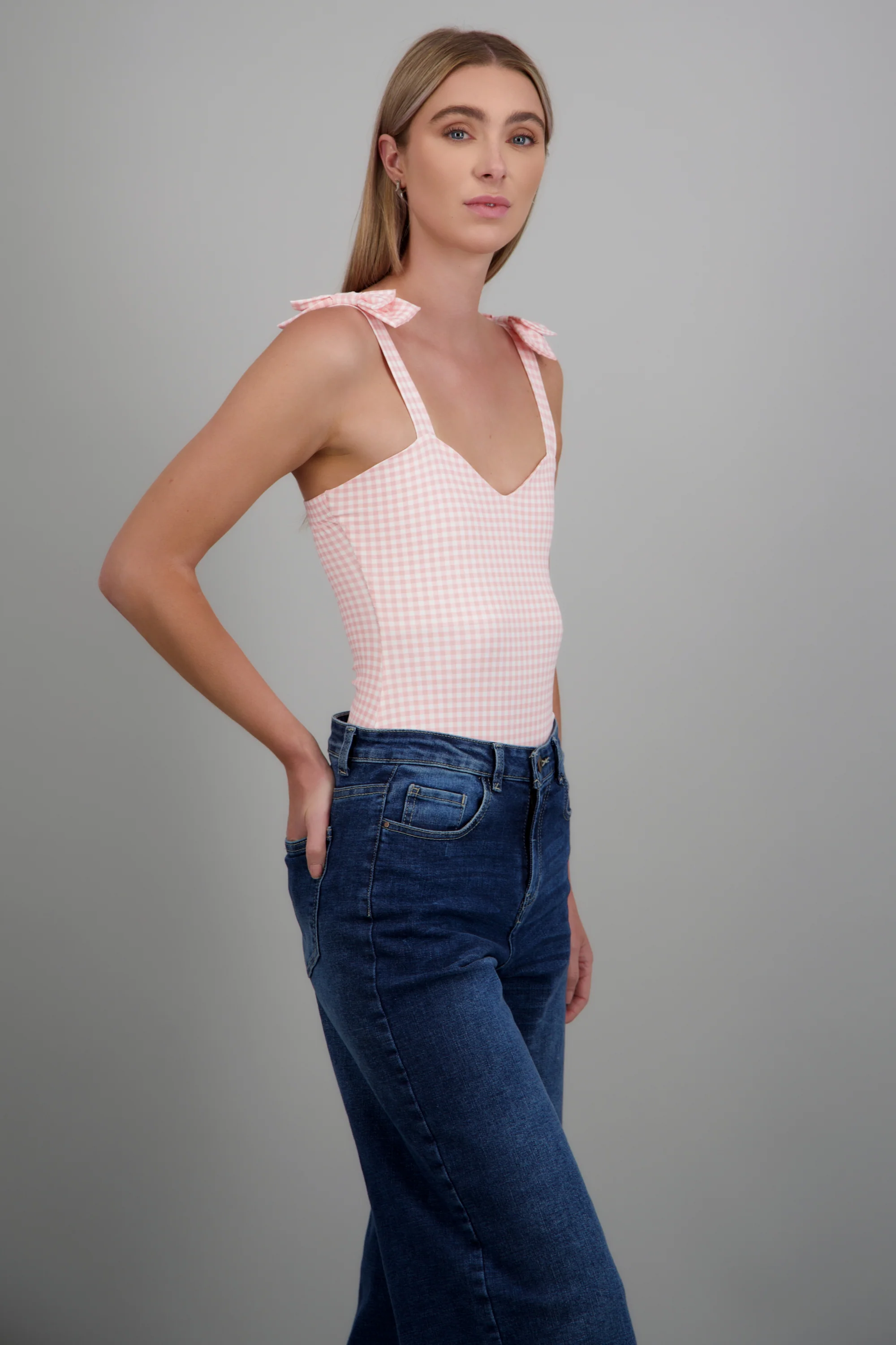 Bodysuit moños estampado gingham - Image 2