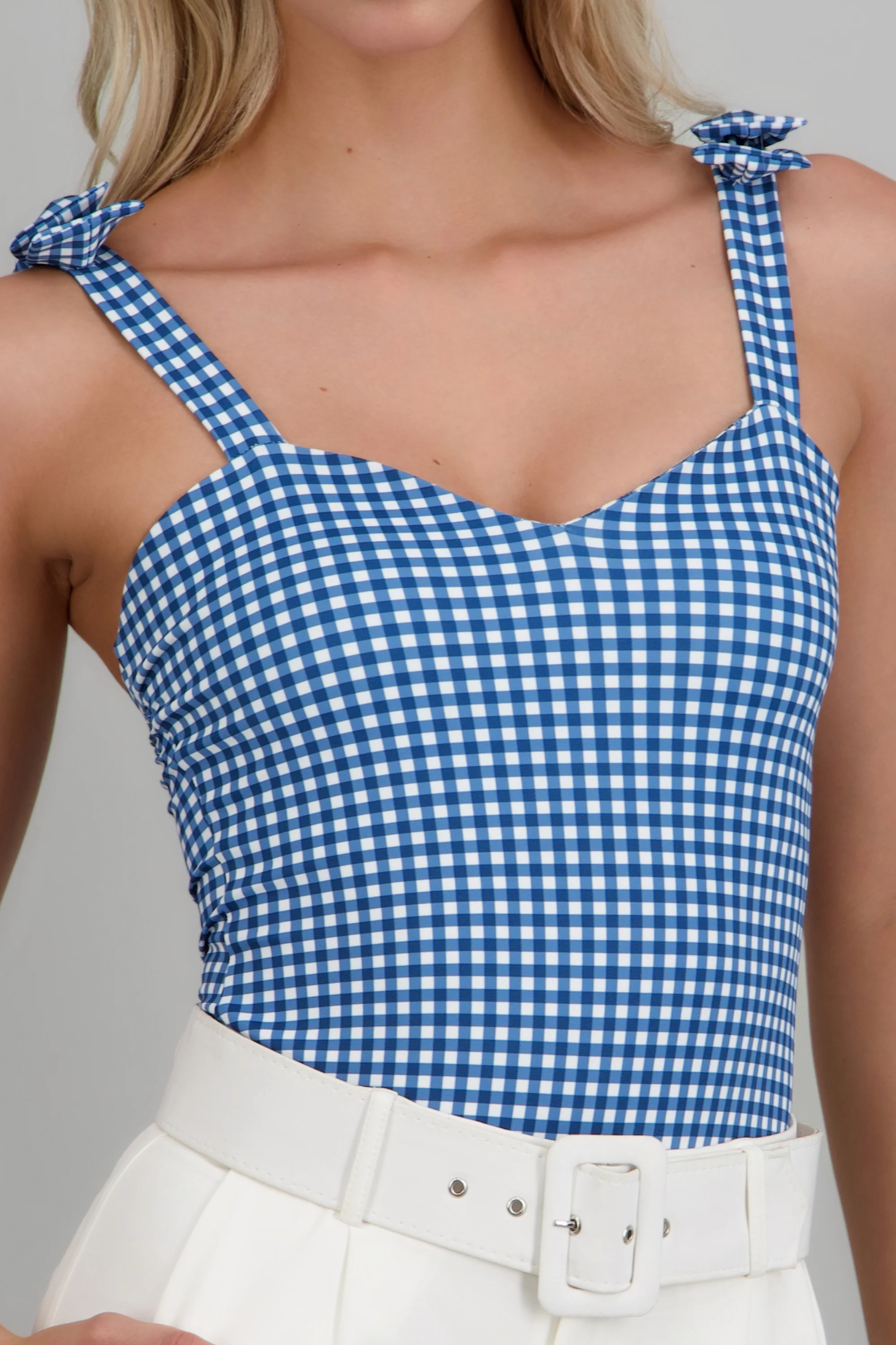 Bodysuit moños estampado gingham - Image 5