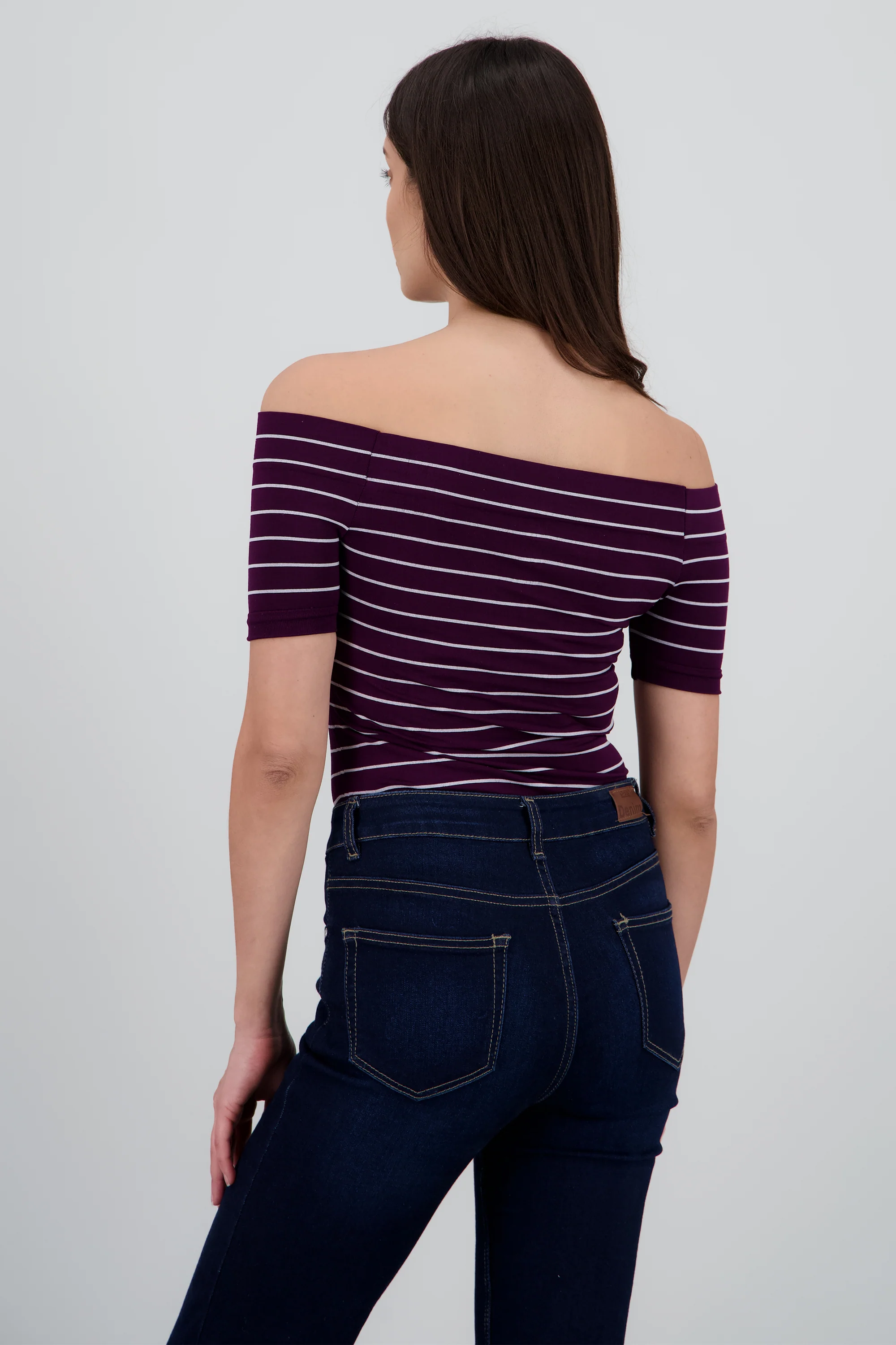 Bodysuit rayas hombro descubierto - Image 3