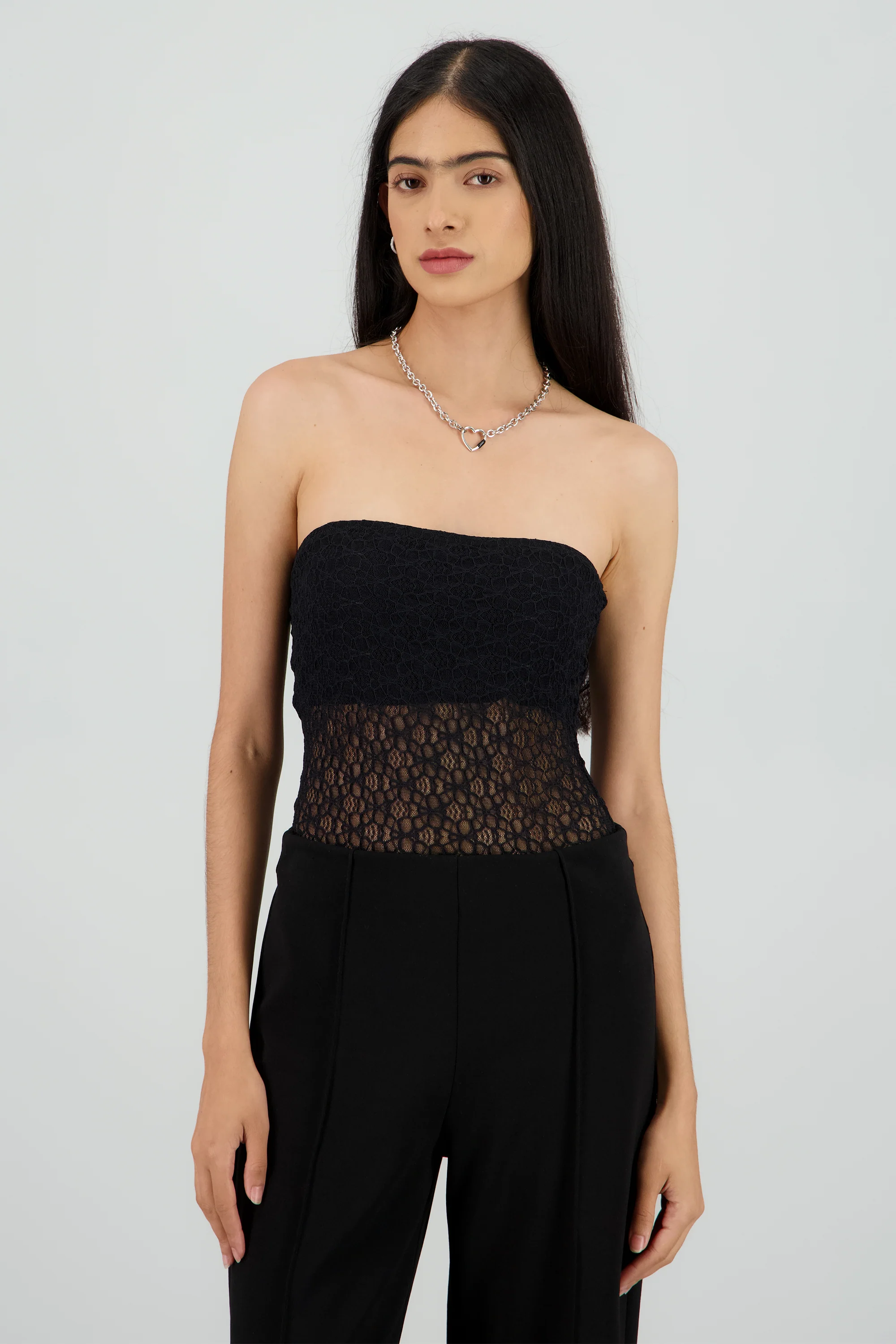 Bodysuit strapless encaje