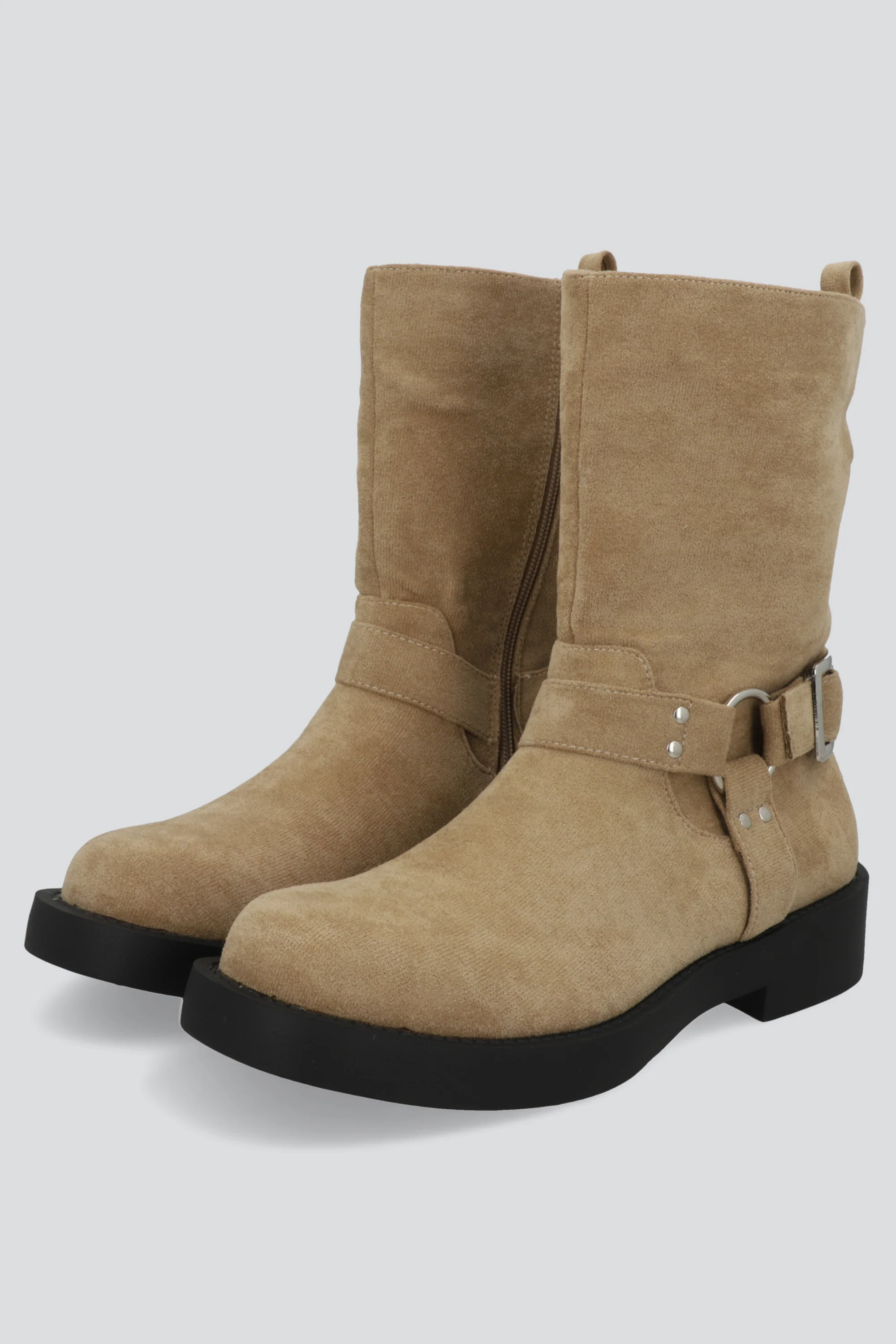 Botin biker hebilla gamucina punta desgastada - Image 2