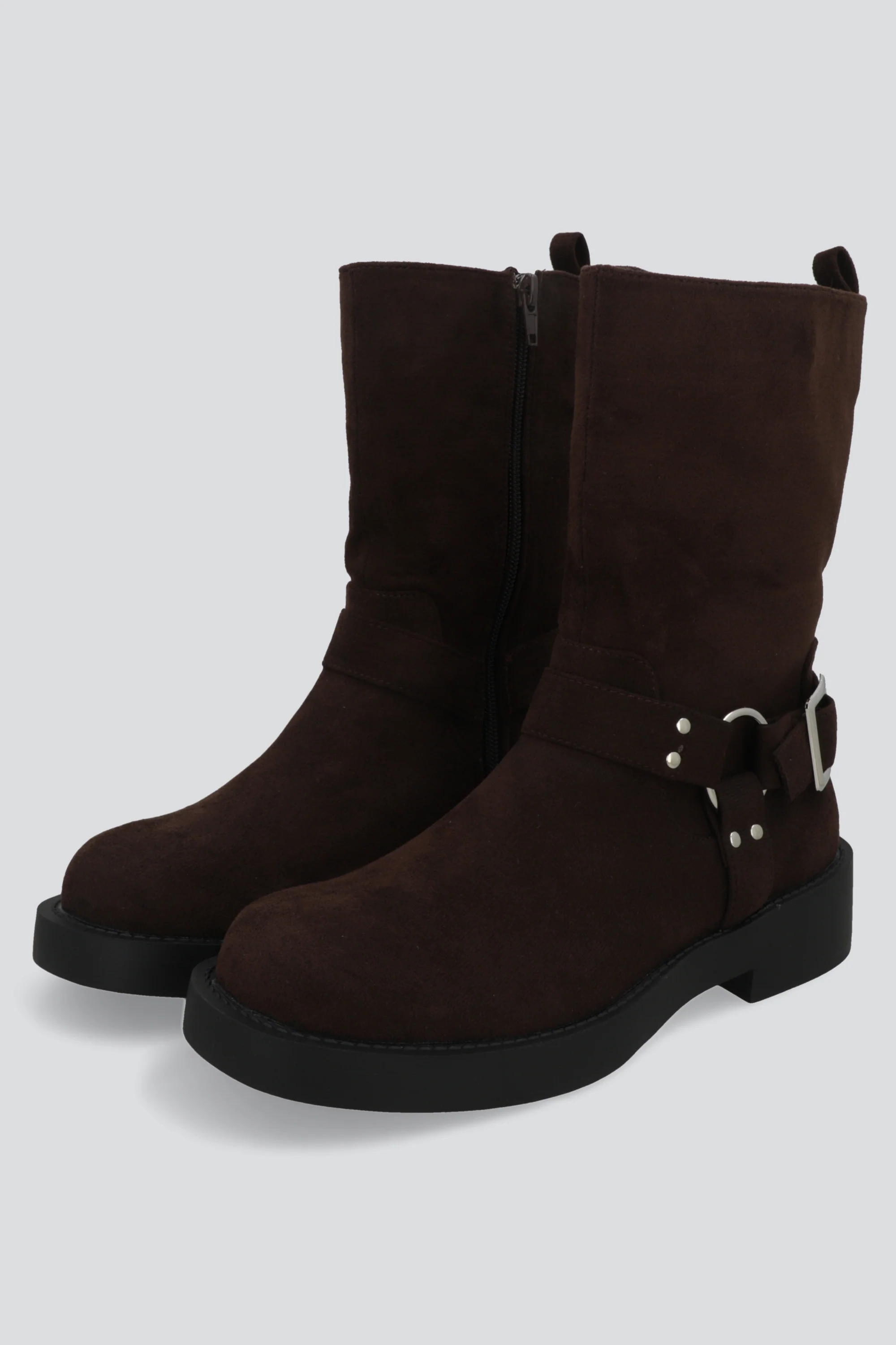 Botin biker hebilla gamucina punta desgastada - Image 2