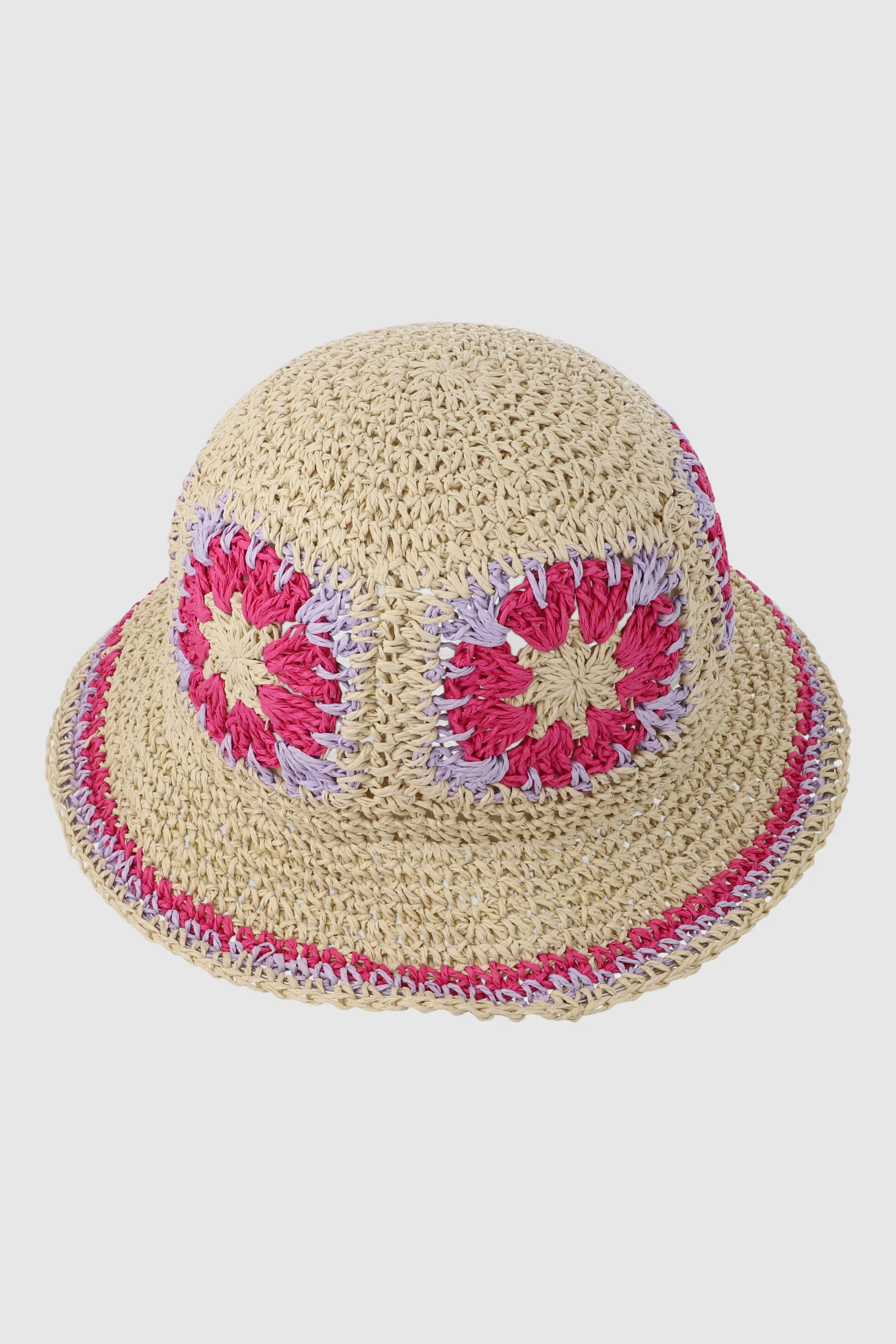 Bucket hat crochet flores