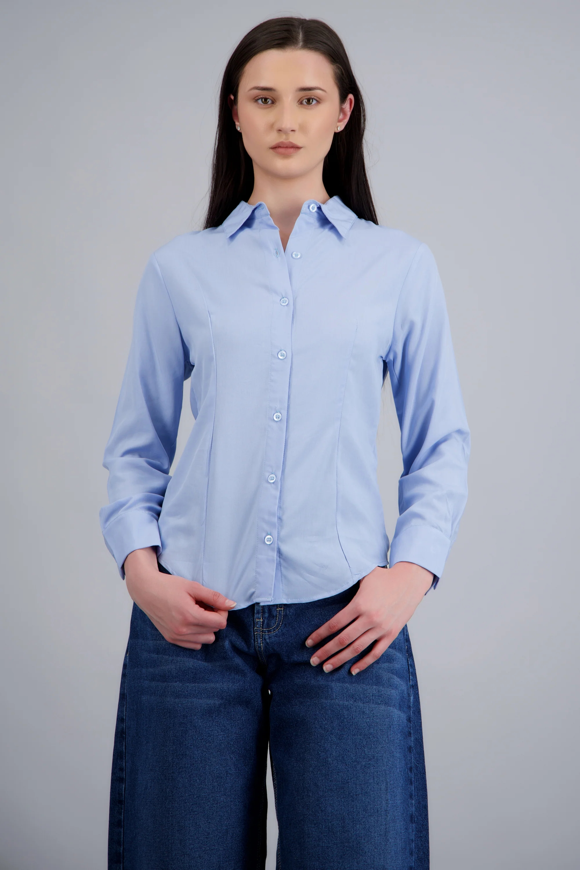 Camisa manga larga con pinzas