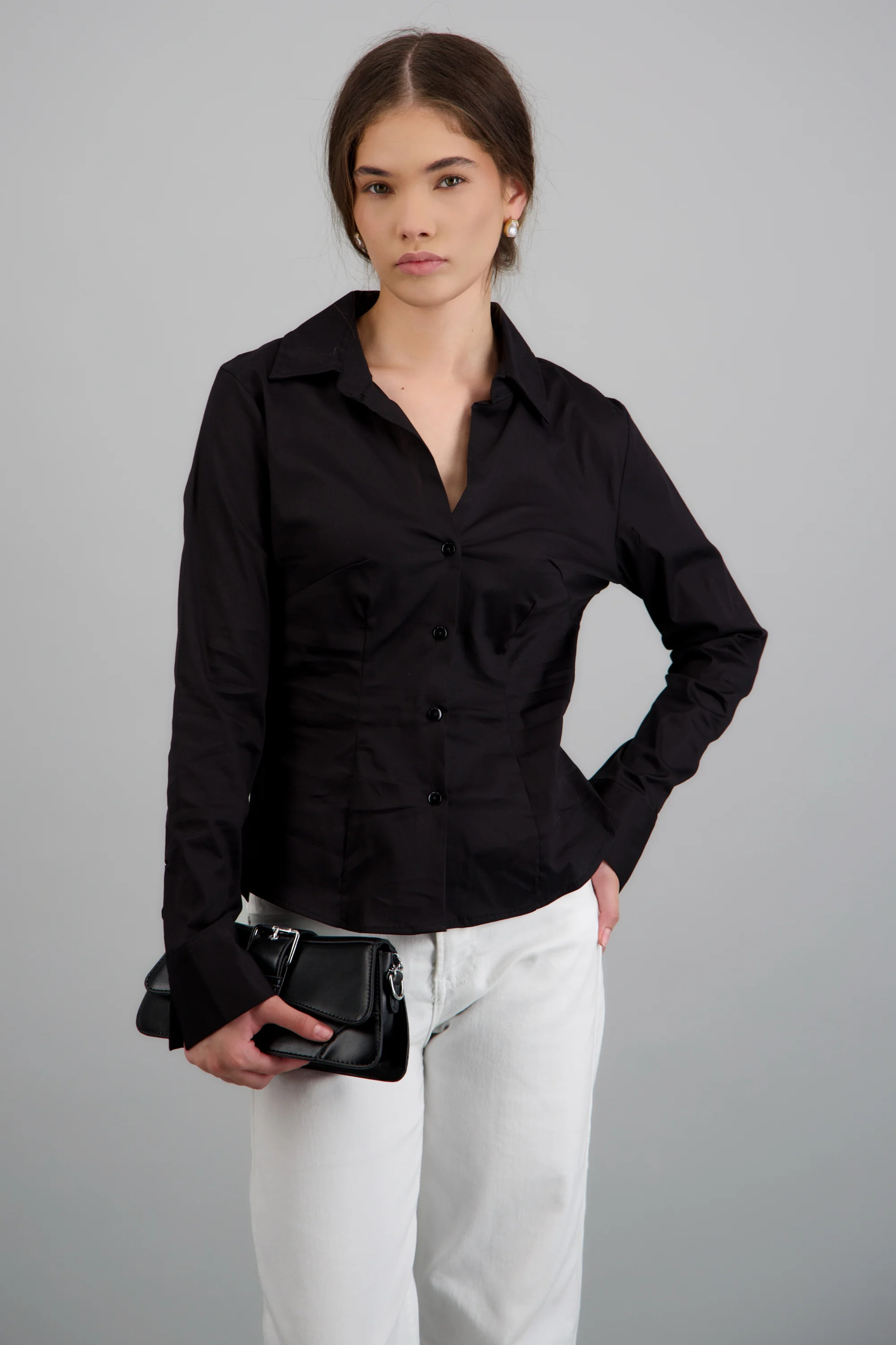 Camisa manga larga detalle cortes - Image 2