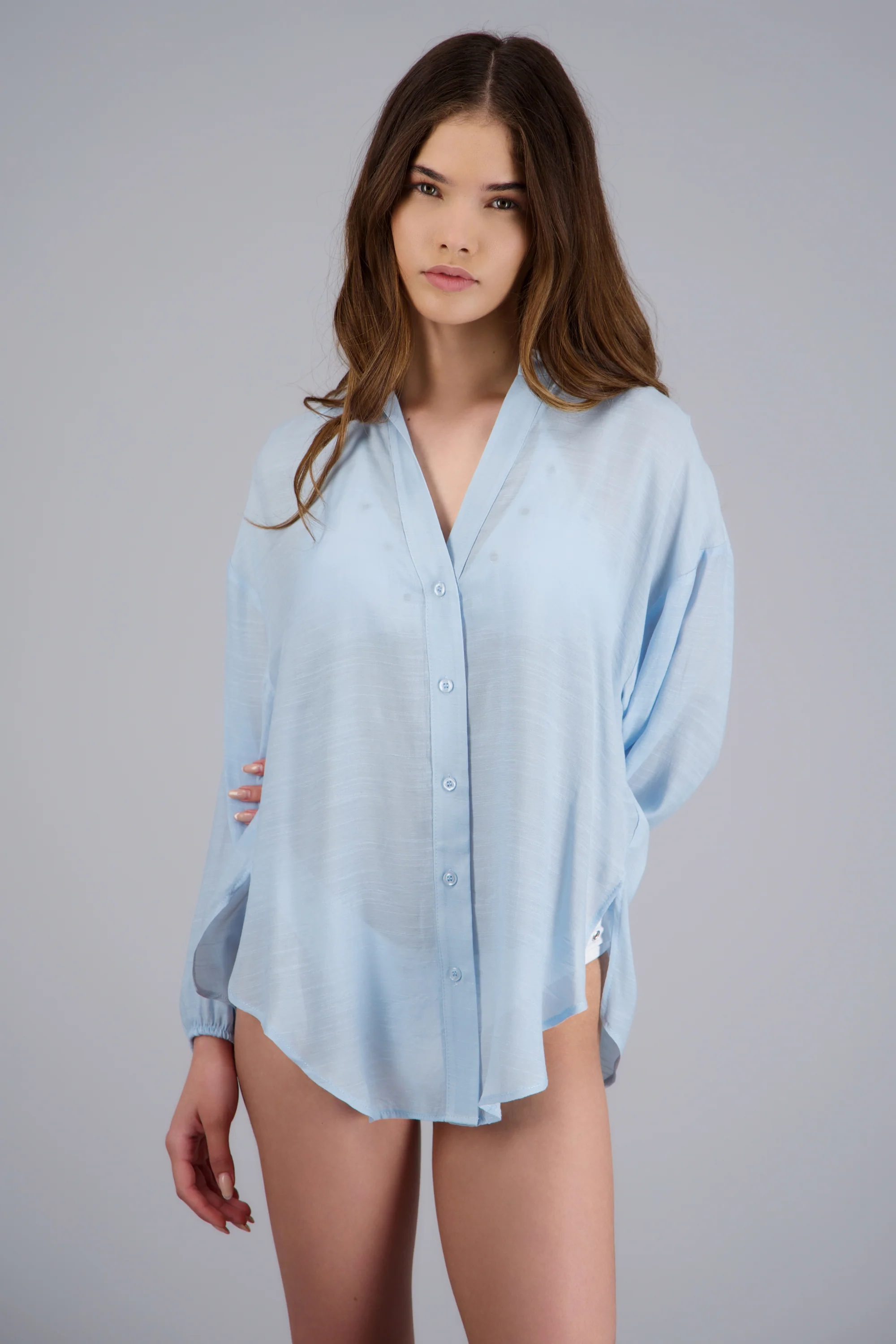 Camisa over ligera manga larga - Image 3