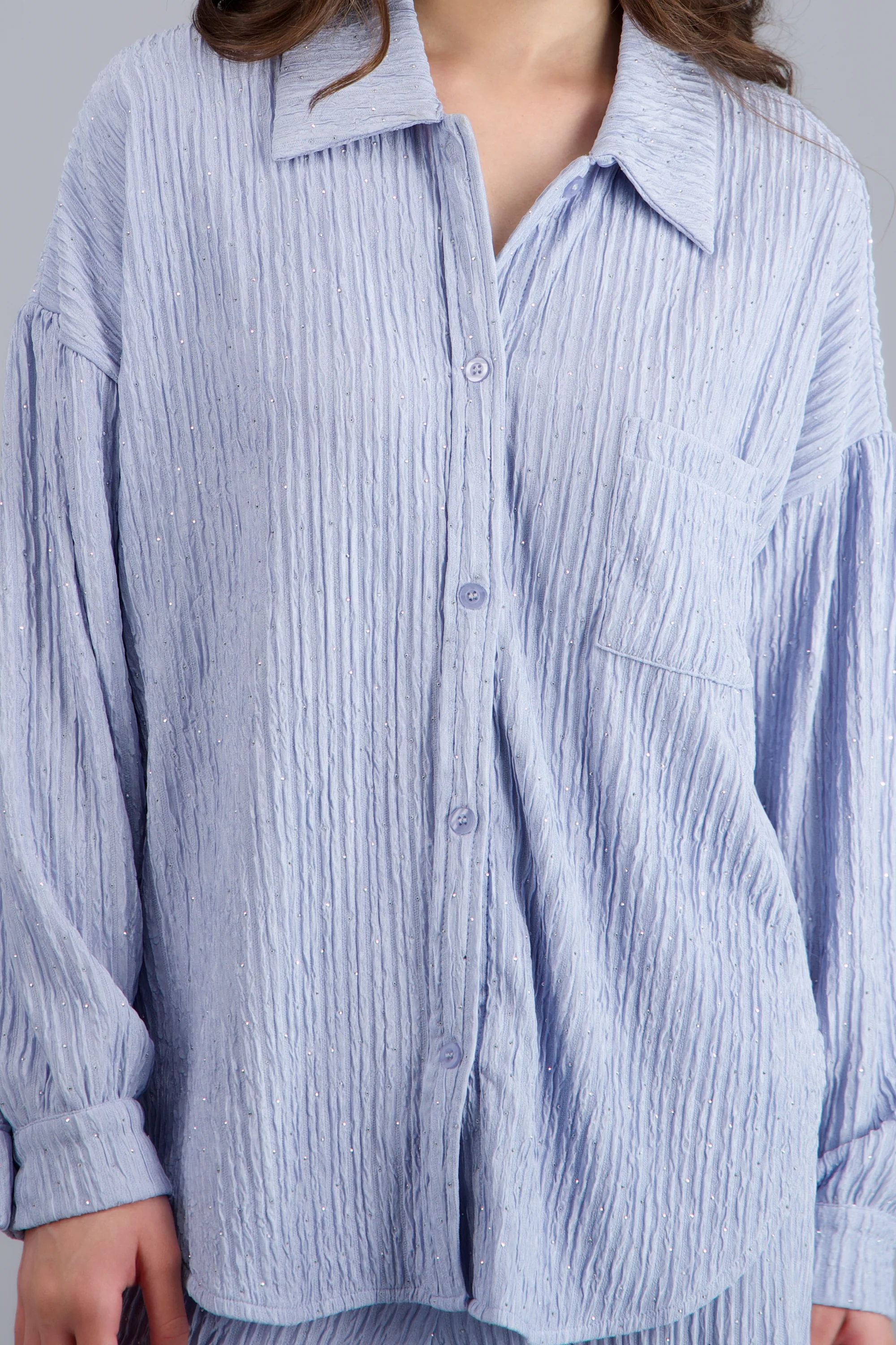 Camisa oversized textura con brillos - Image 5
