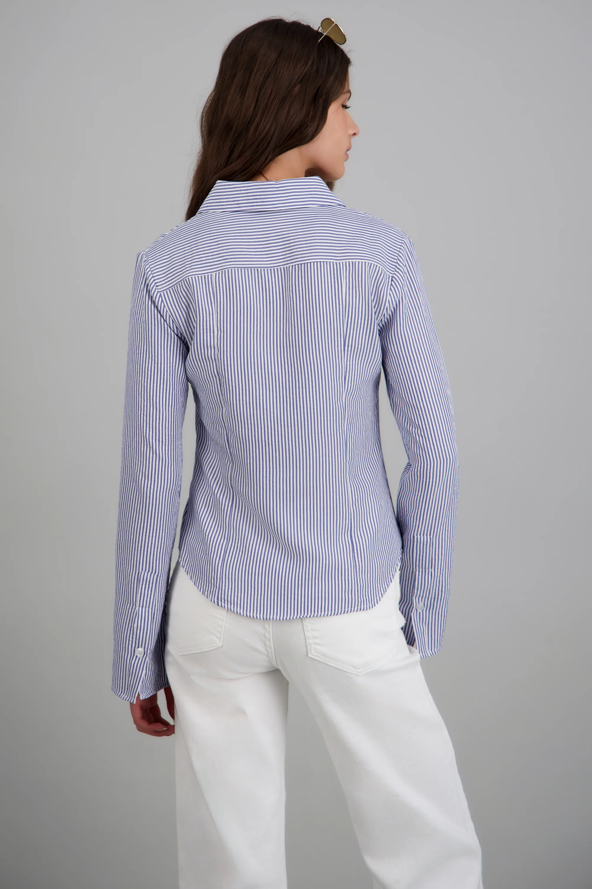 Camisa rayada detalle mangas amplias - Image 2
