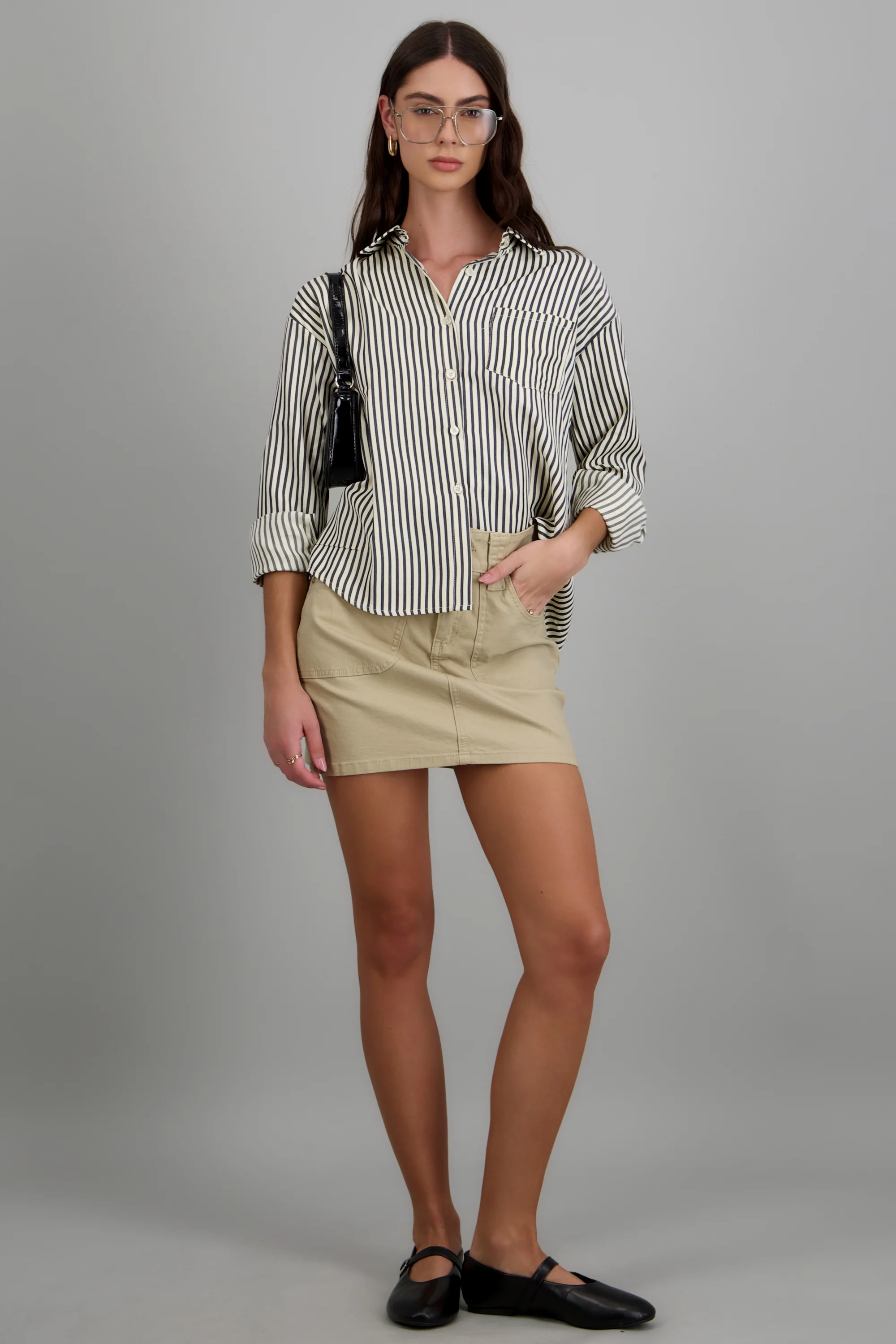 Camisa rayada texturizada