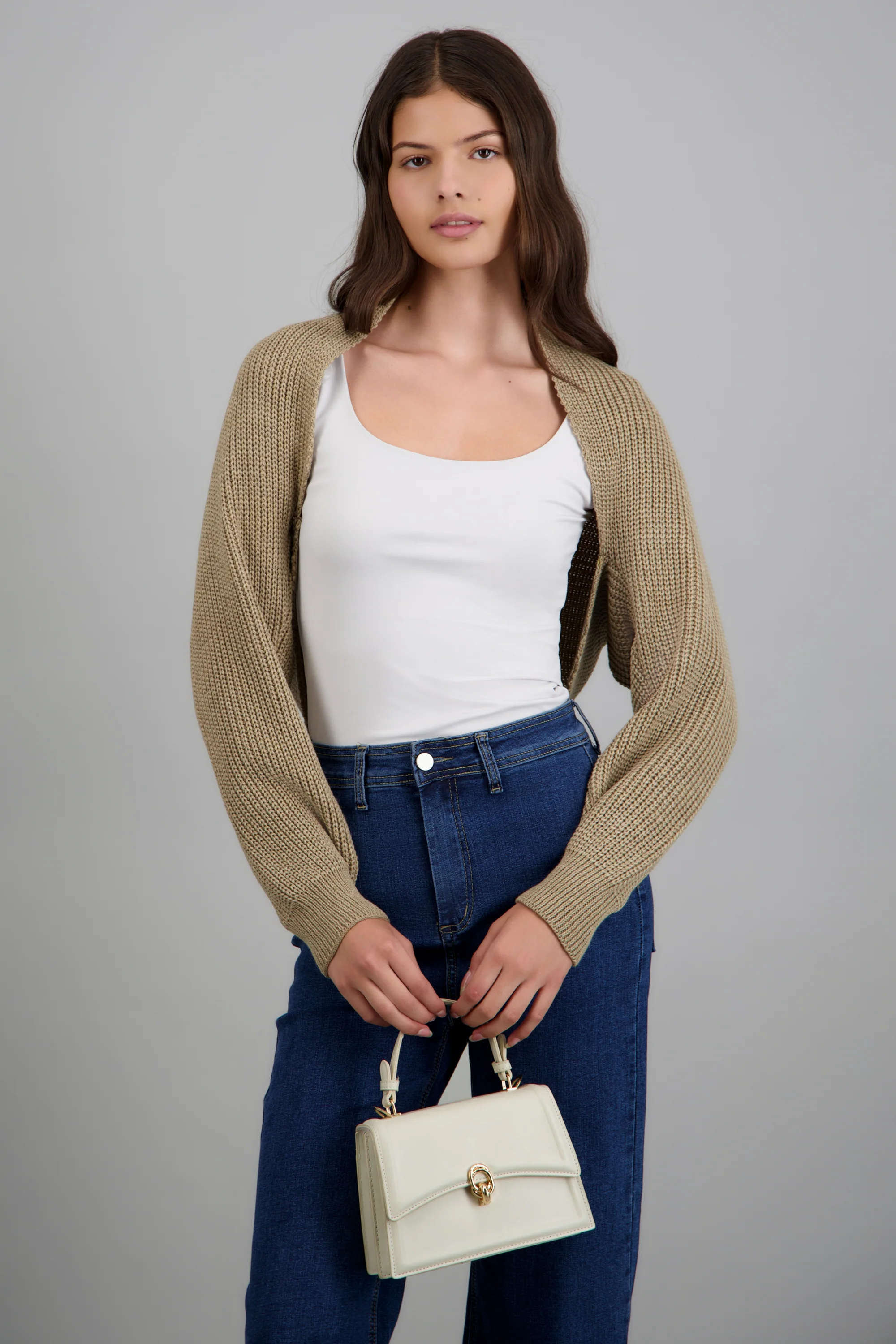 Cardigan bolero en tejido