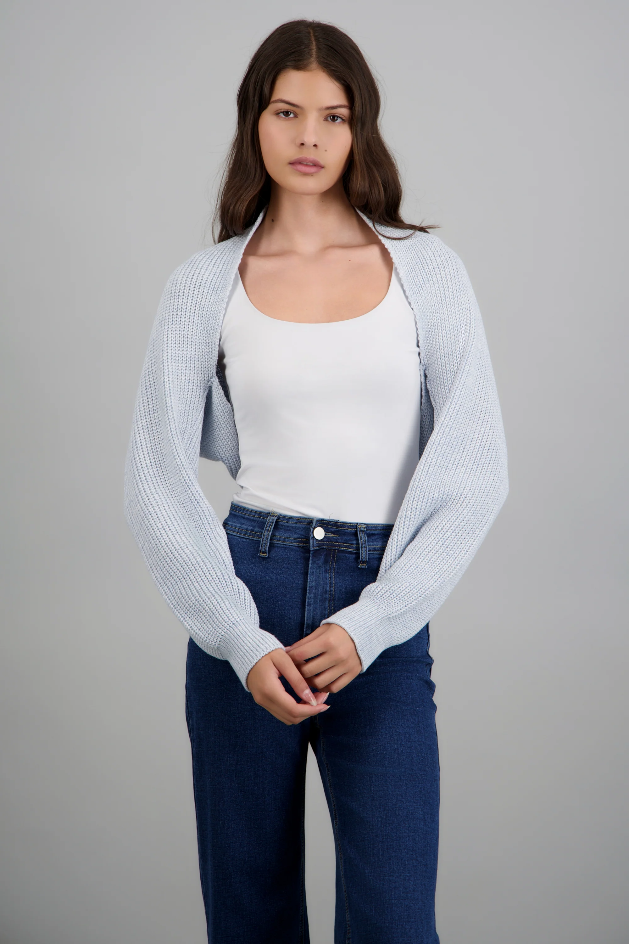 Cardigan bolero en tejido