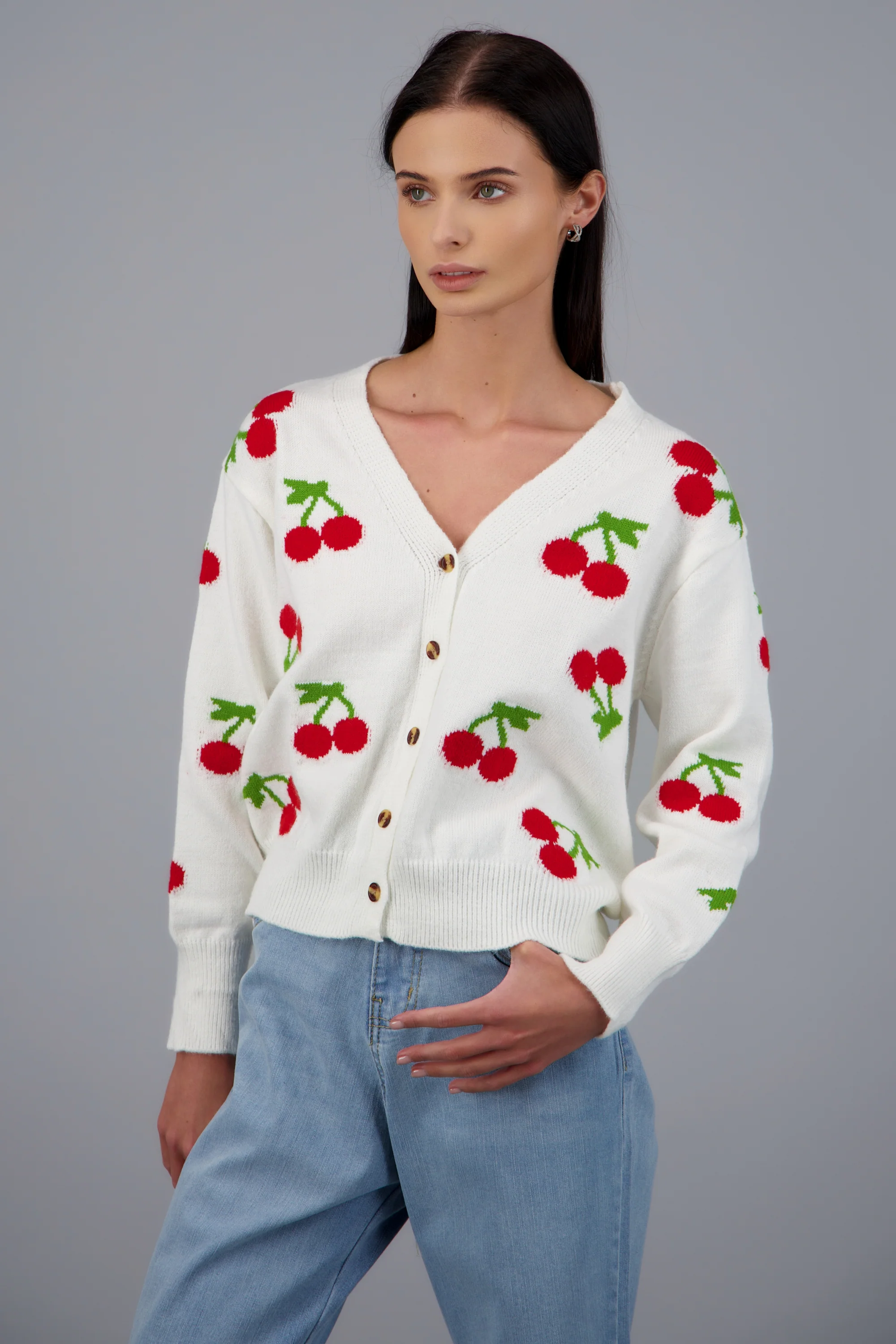 Cardigan Botones Detalle Cerezas - Image 3