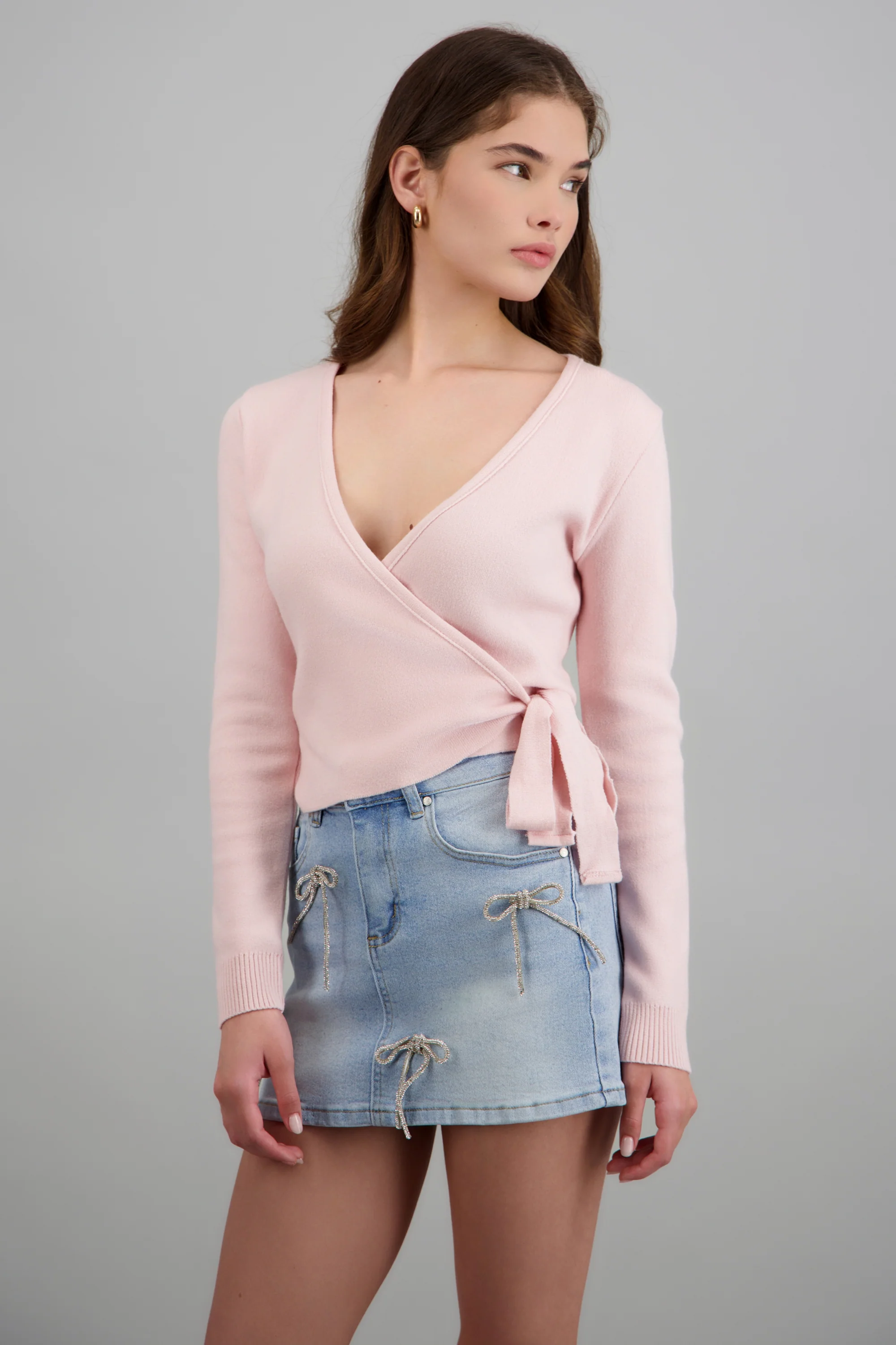 Cardigan cruzado tipo ballerina