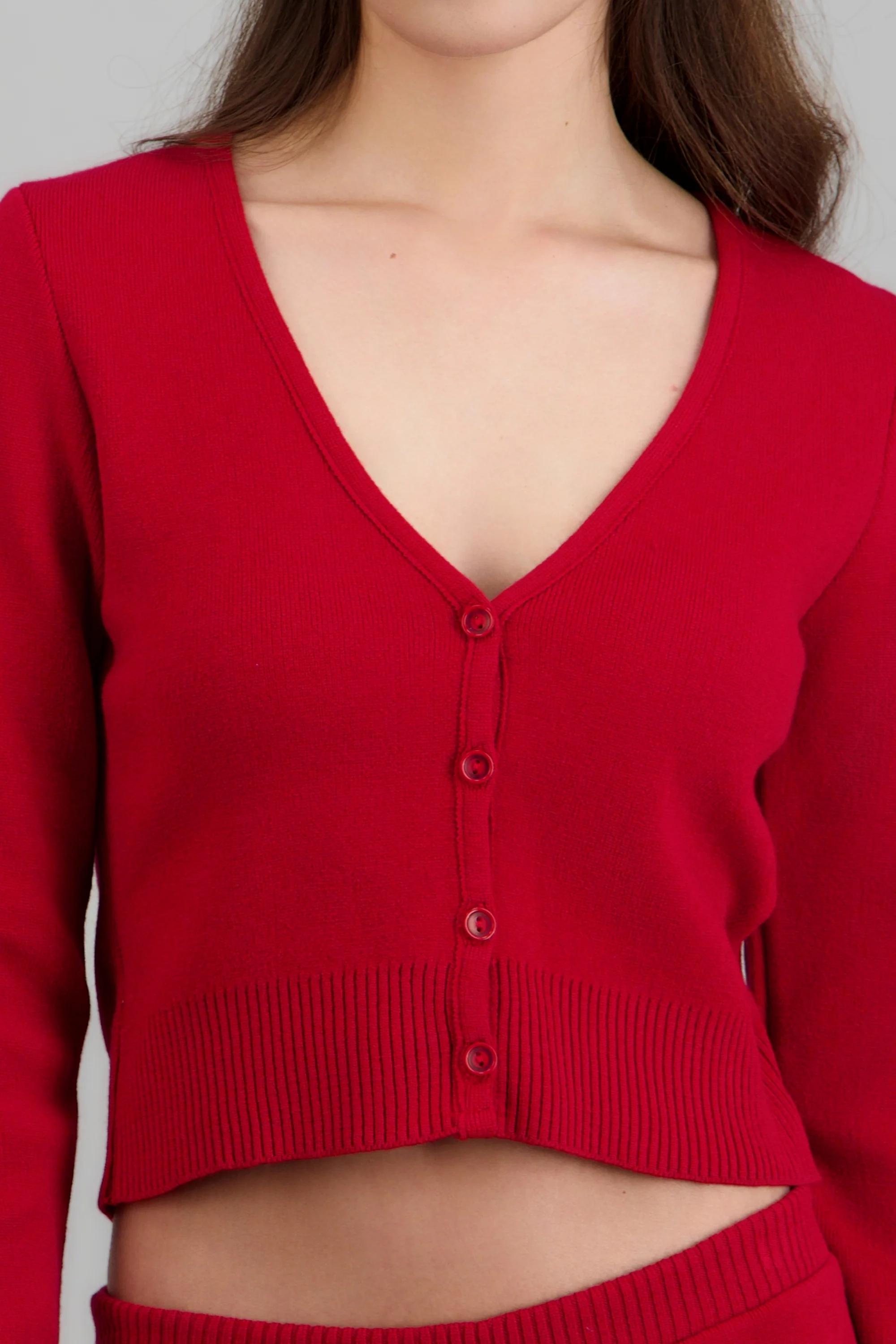 Cardigan cuello V detalle pretina - Image 5